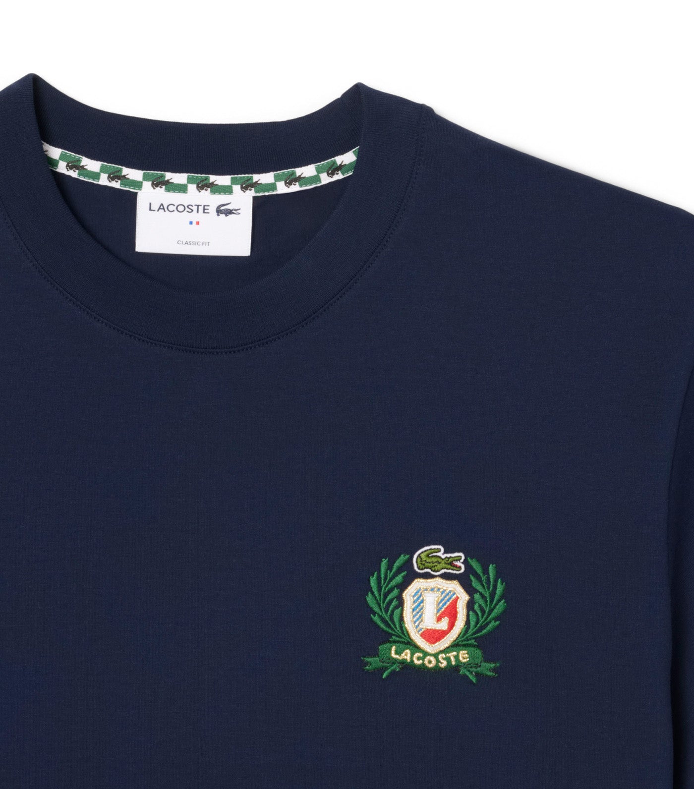 French Made Embroidered Badge T-Shirt Navy Blue