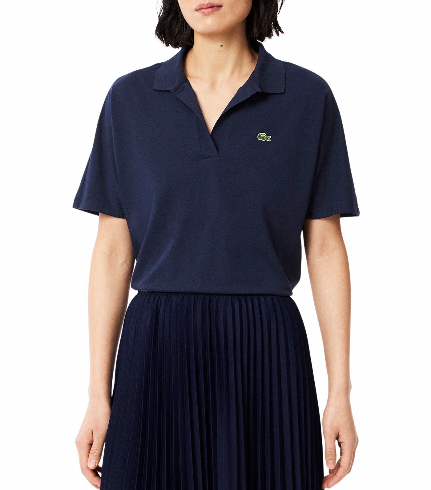 Relaxed Fit Fluid Piqué Polo Shirt Midnight Blue