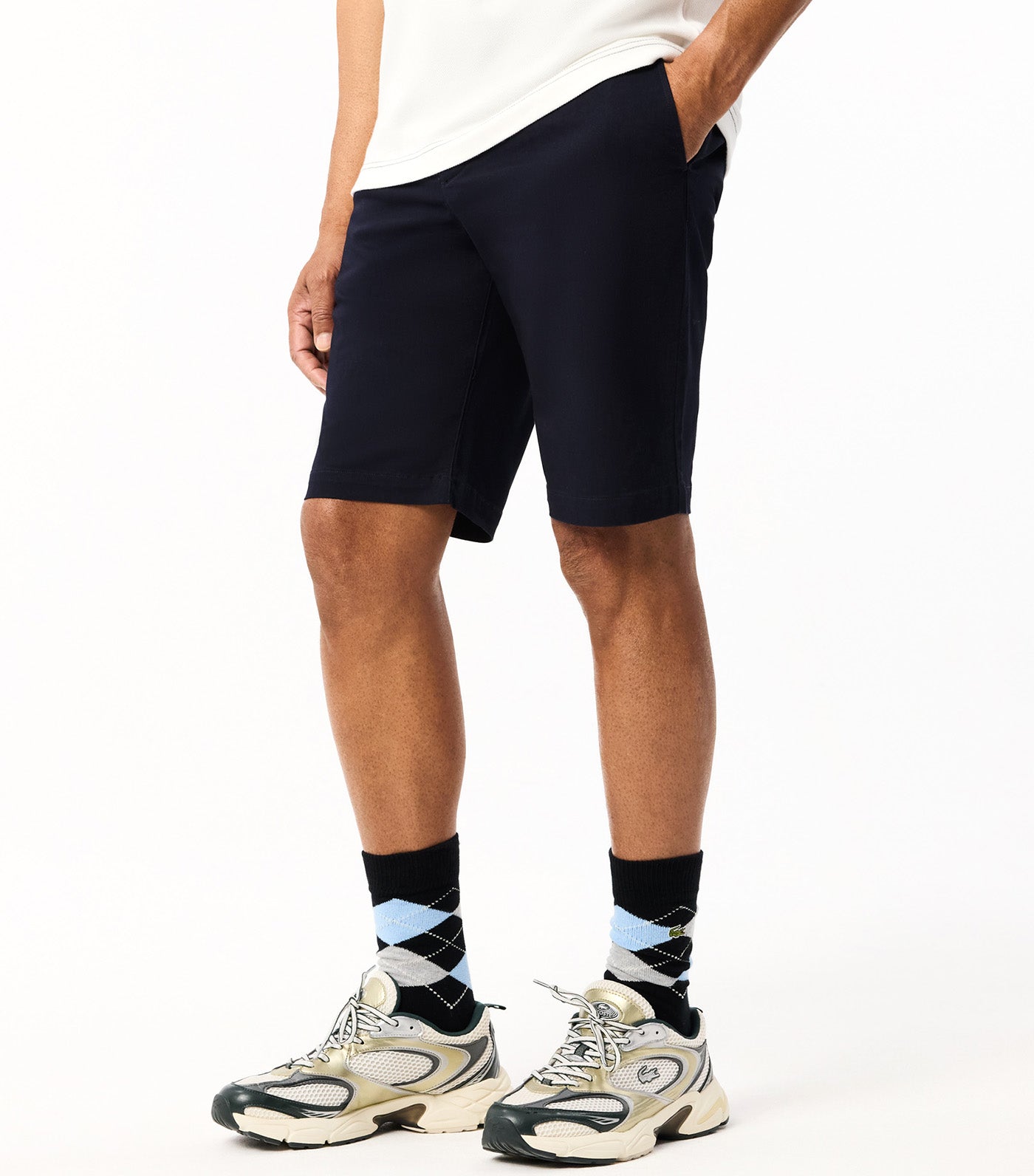 Slim Fit Stretch Cotton Bermuda Shorts Abysm