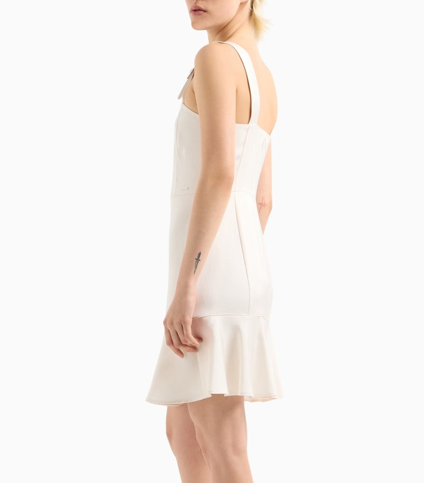 Armani Exchange Short Dress in Matte Satin Fabric ISO