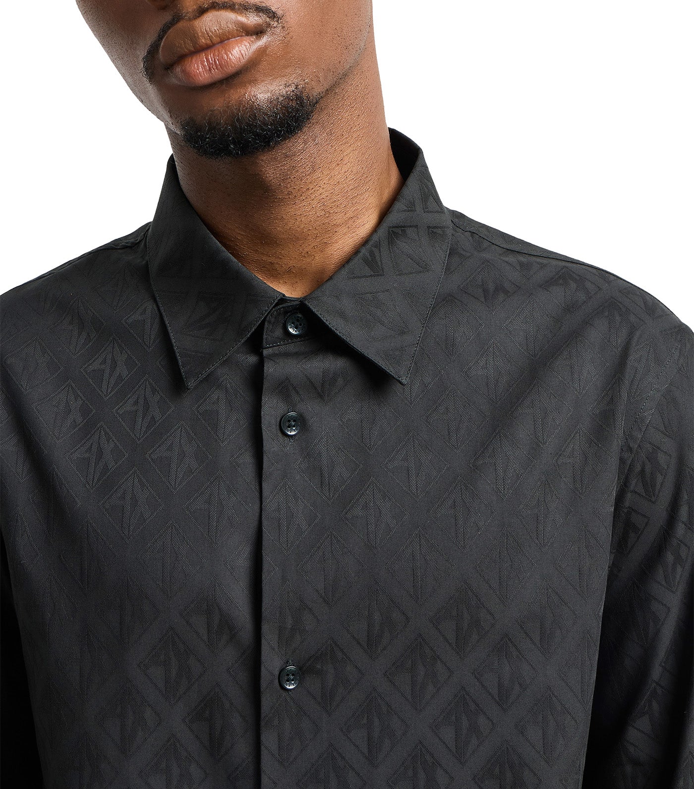 Regular Fit Cotton Shirt with Allover Logo Jet Set