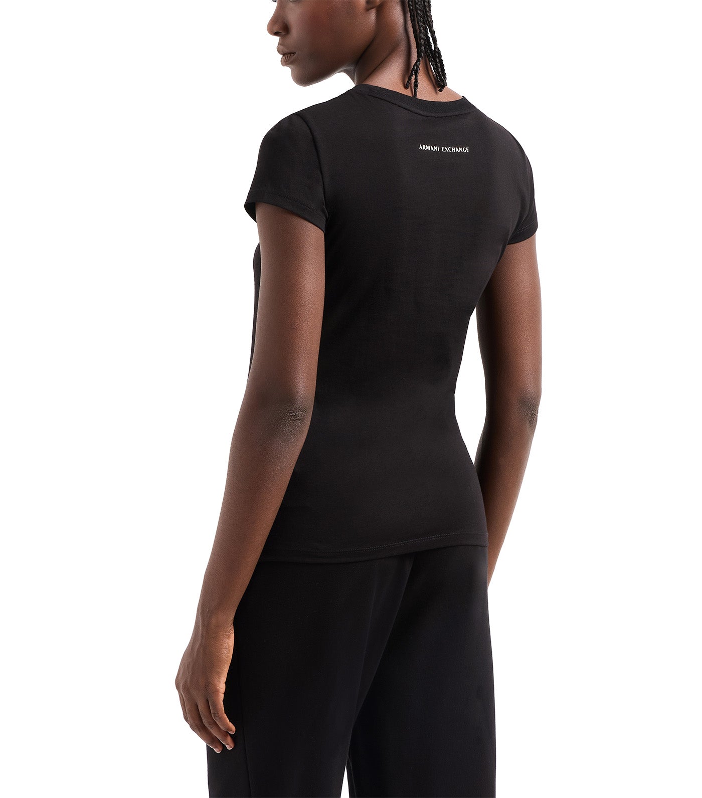 Jersey T-Shirt with Metal Logo Black