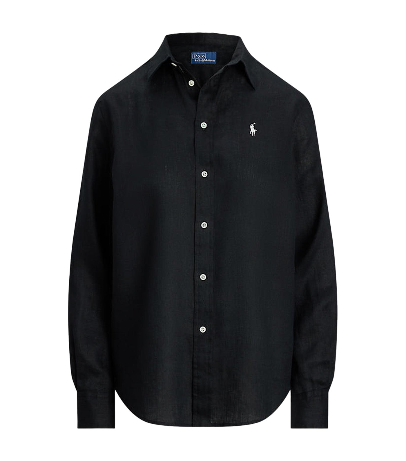 Women's Classic Fit Linen Shirt Polo Black