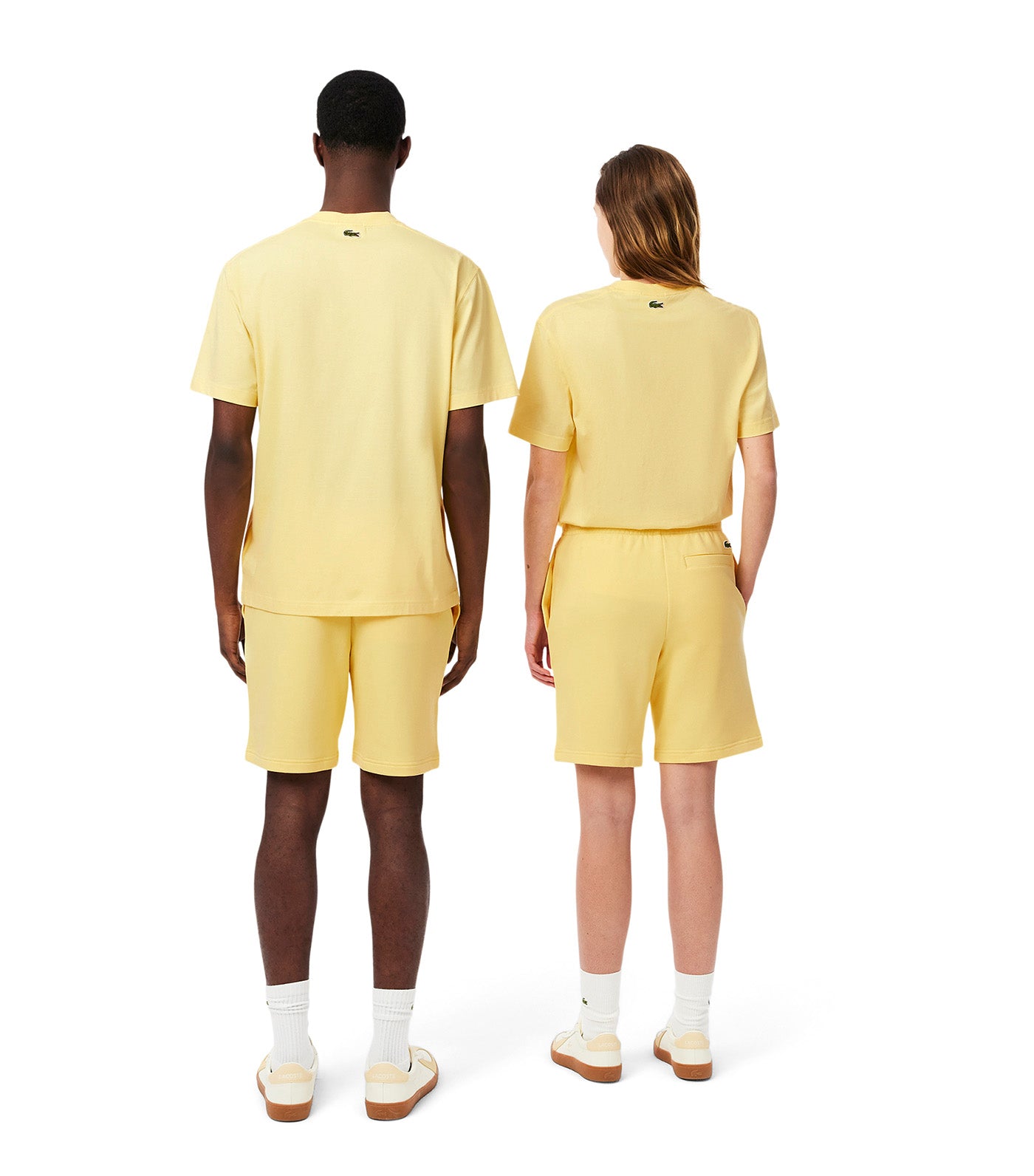 Printed Cotton Fleece Shorts Yellow