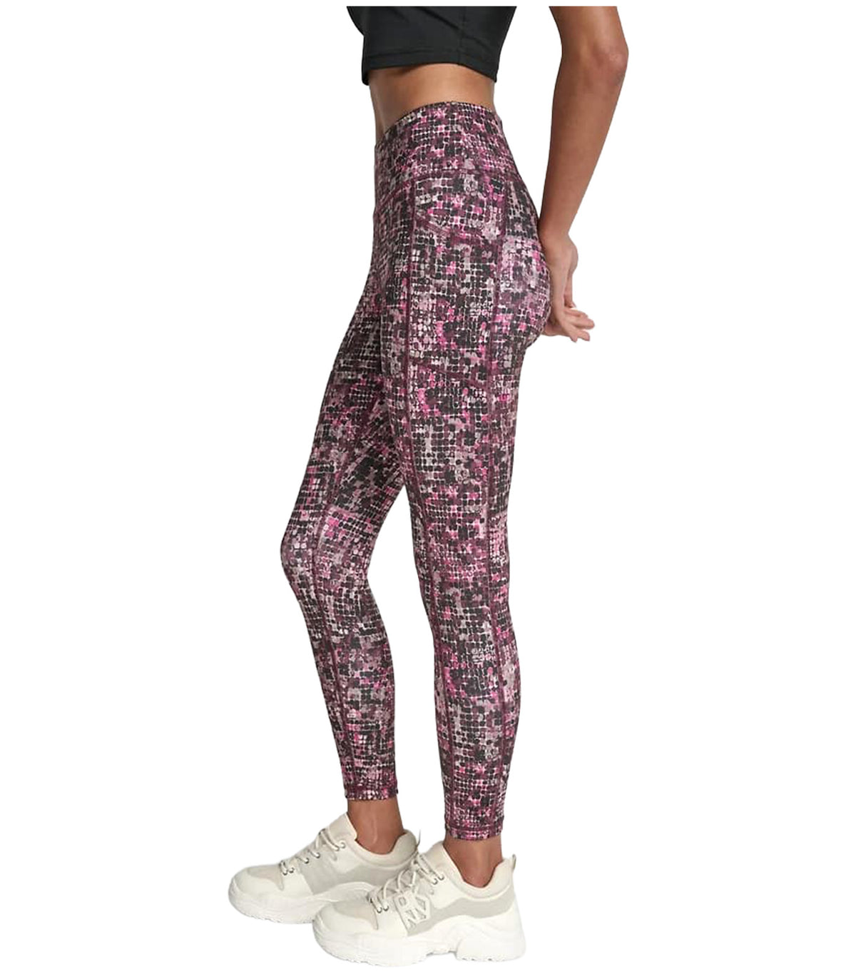 Printed High-Waist 7/8 Tights Pink
