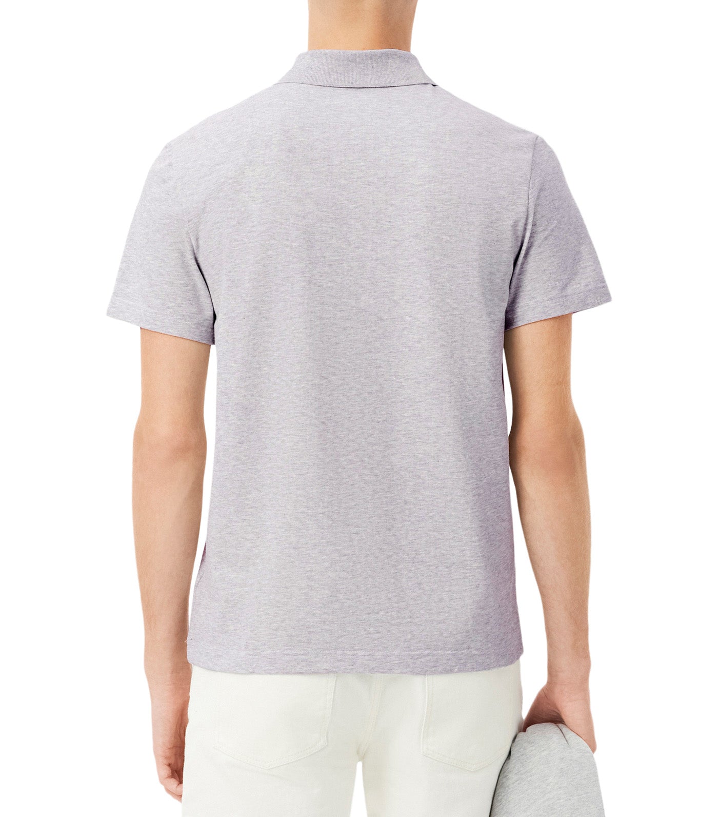 Regular Fit Cotton Polo Shirt Silver Chine