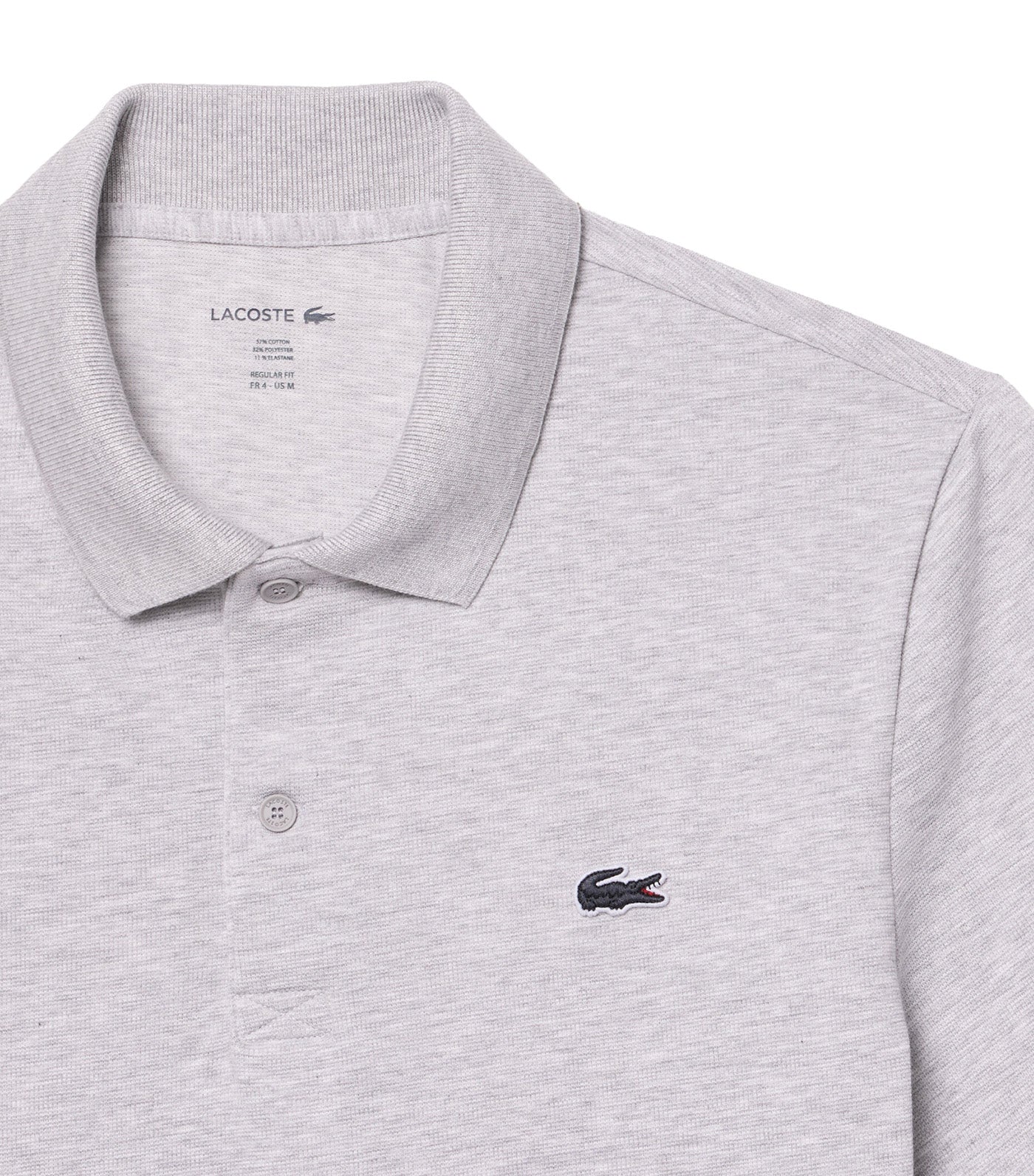 Regular Fit Cotton Polo Shirt Silver Chine