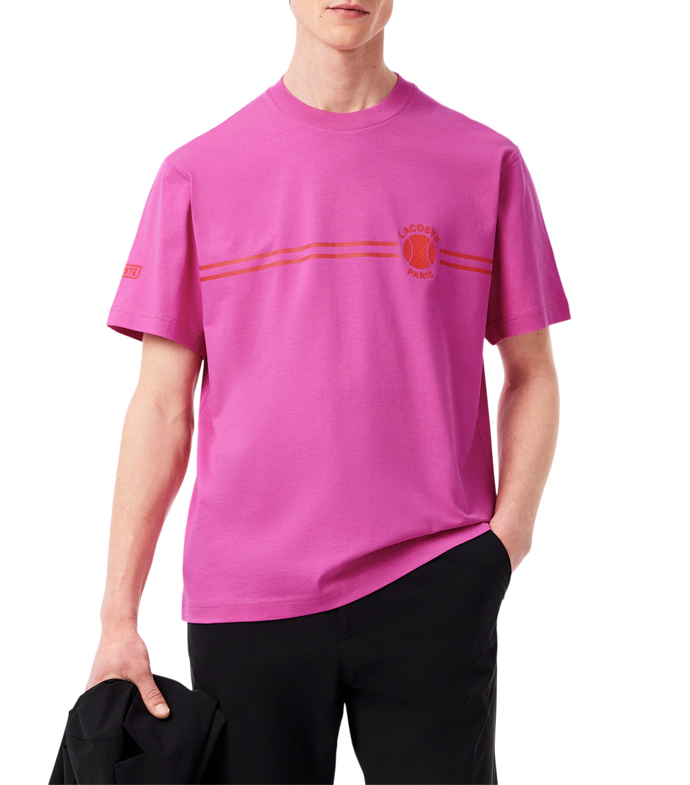 Printed Embroidered Cotton Jersey T-Shirt Malva
