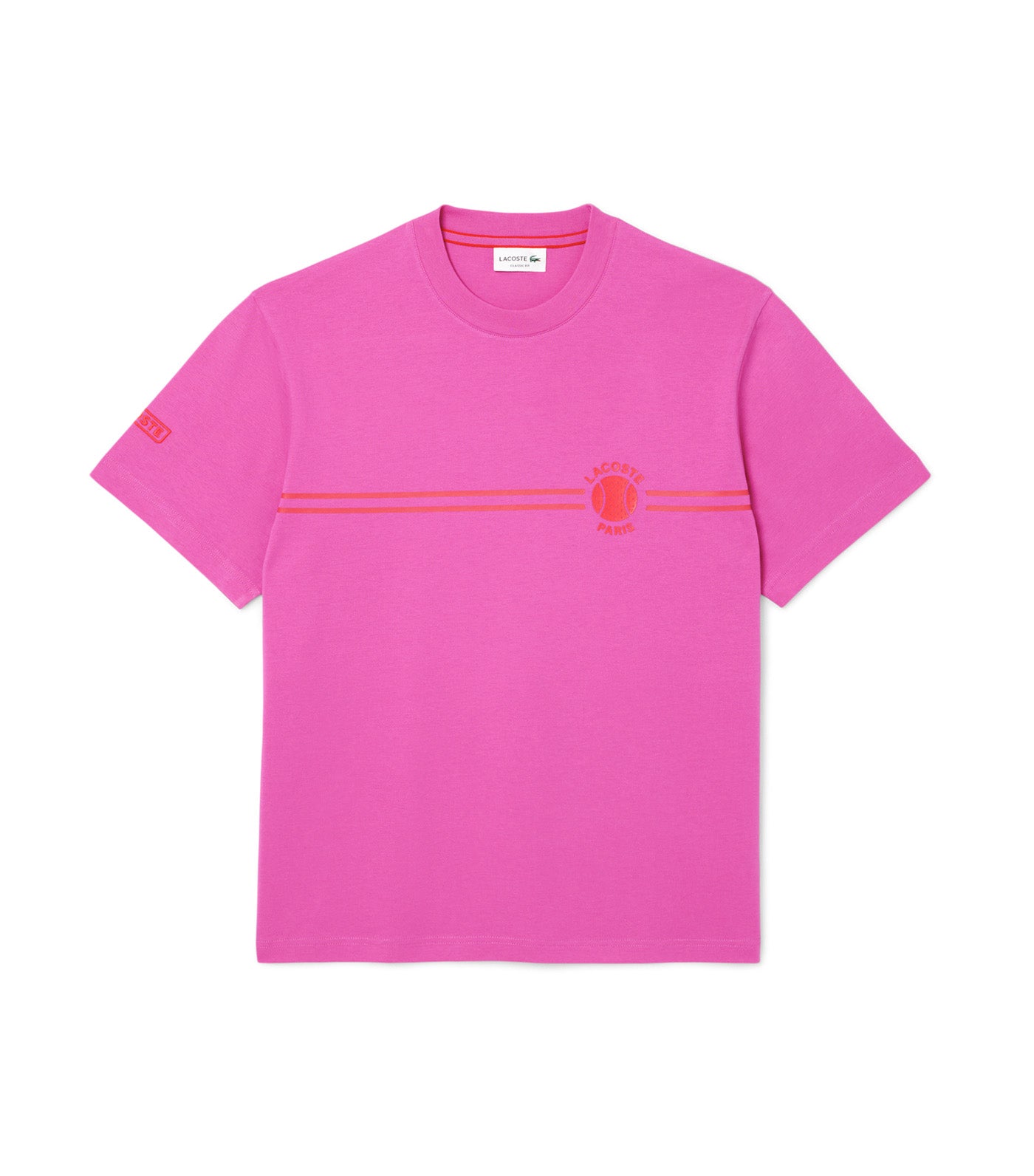 Printed Embroidered Cotton Jersey T-Shirt Malva