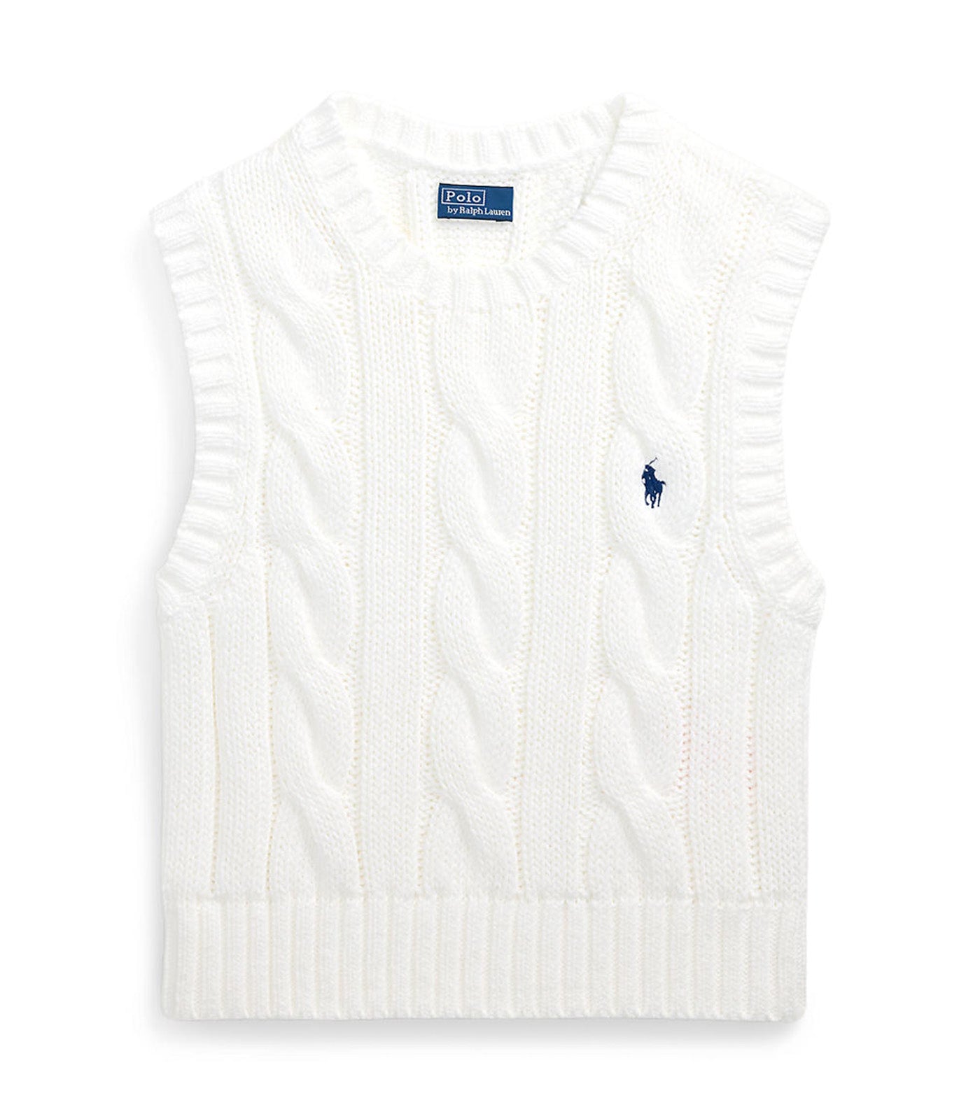 Women's Cable-Knit Cotton Crewneck Sweater Vest