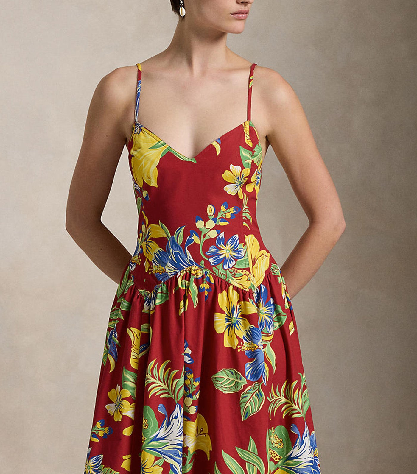 Women's Tropical-Floral Cotton Poplin Dress Paradise Petals