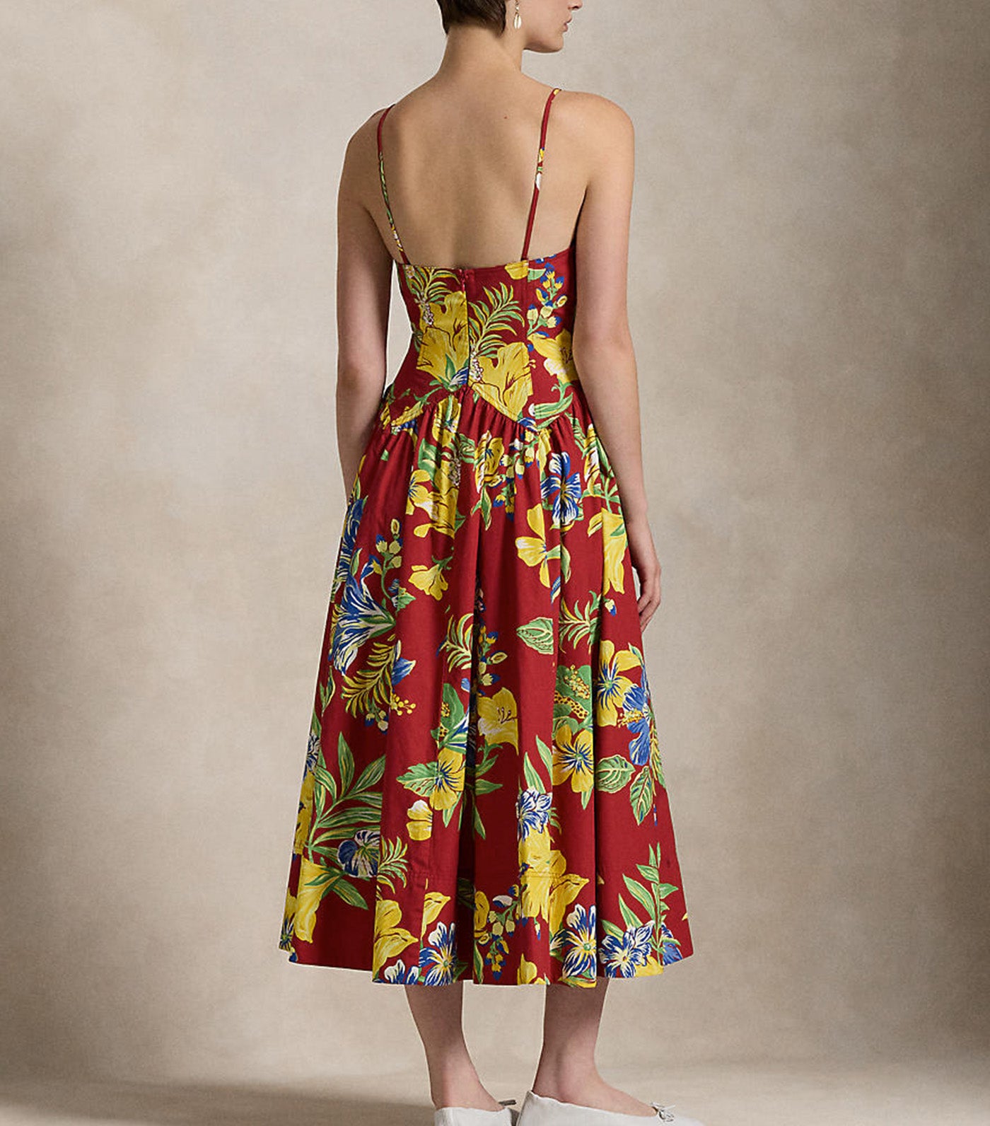 Women's Tropical-Floral Cotton Poplin Dress Paradise Petals