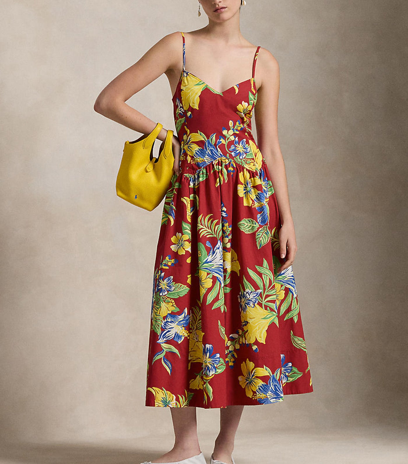 Women's Tropical-Floral Cotton Poplin Dress Paradise Petals
