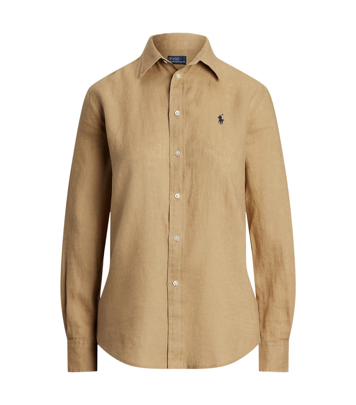 Women's Classic Fit Linen Shirt Vintage Khaki