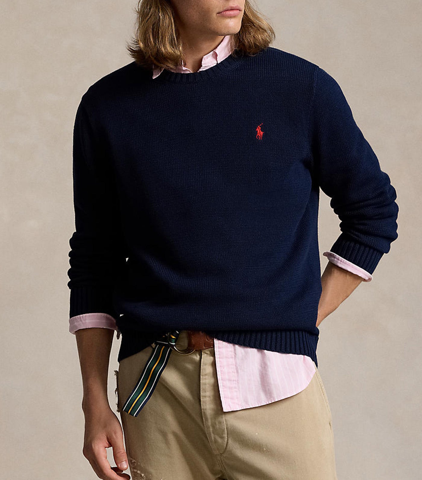 Men's Cotton Crewneck Sweater Hunter Navy