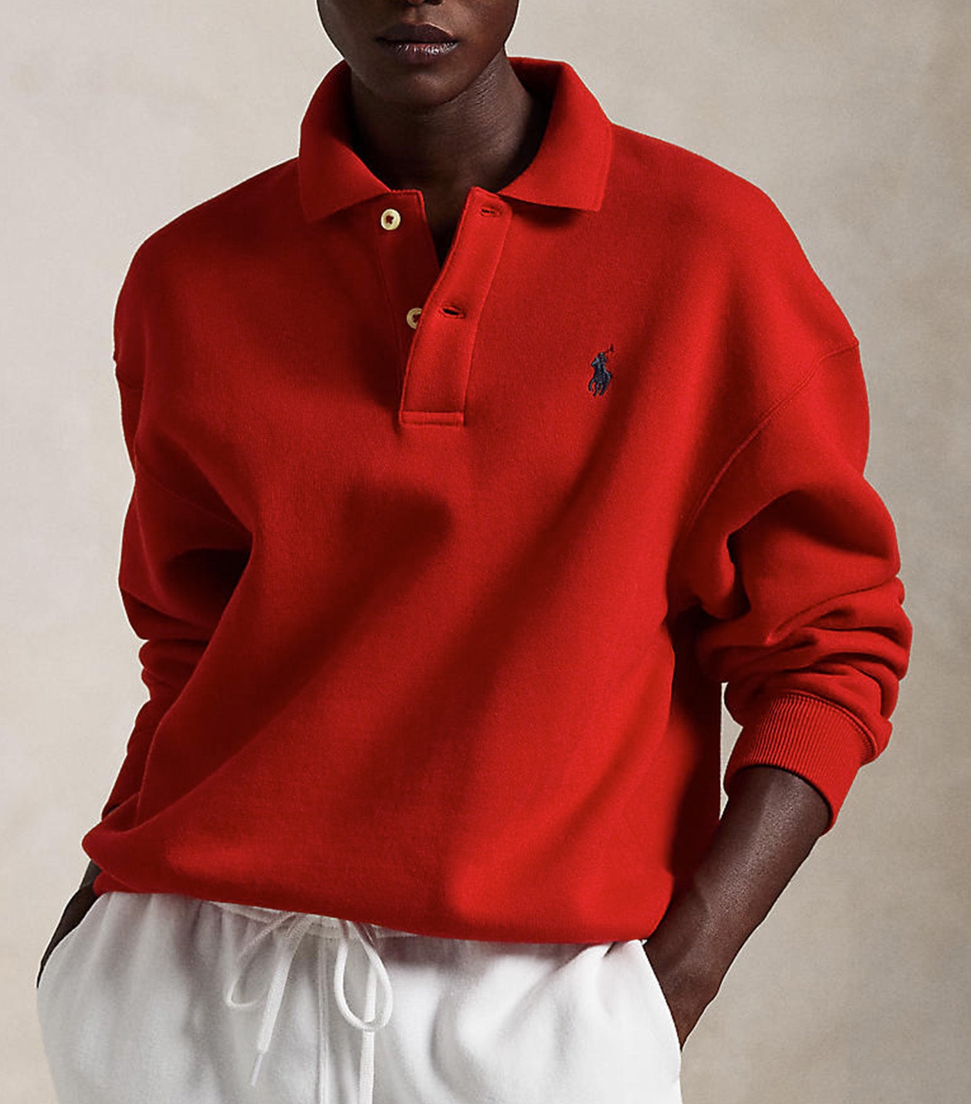 Women's Polo-Collar Fleece Pullover