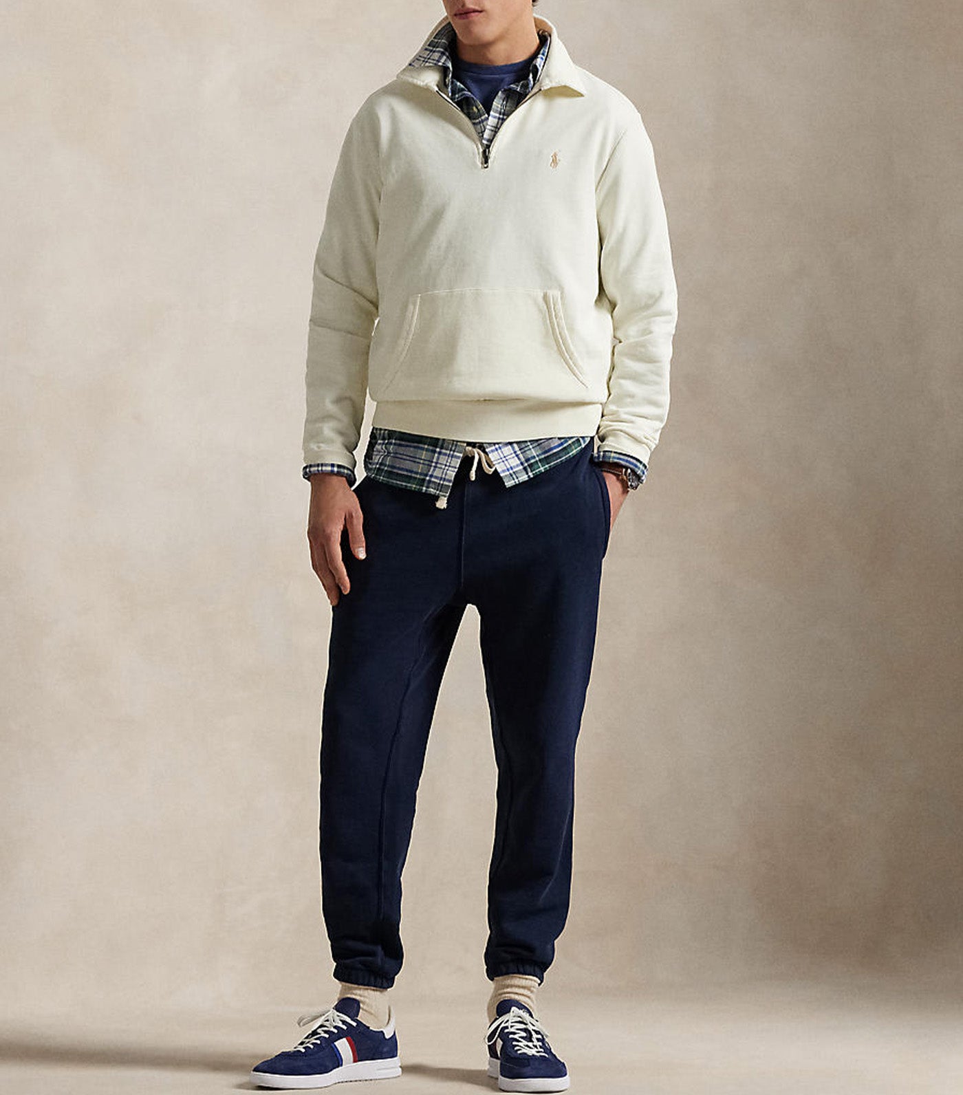 Men's Loopback Fleece Quarter-Zip Sweatshirt Clubhouse Cream