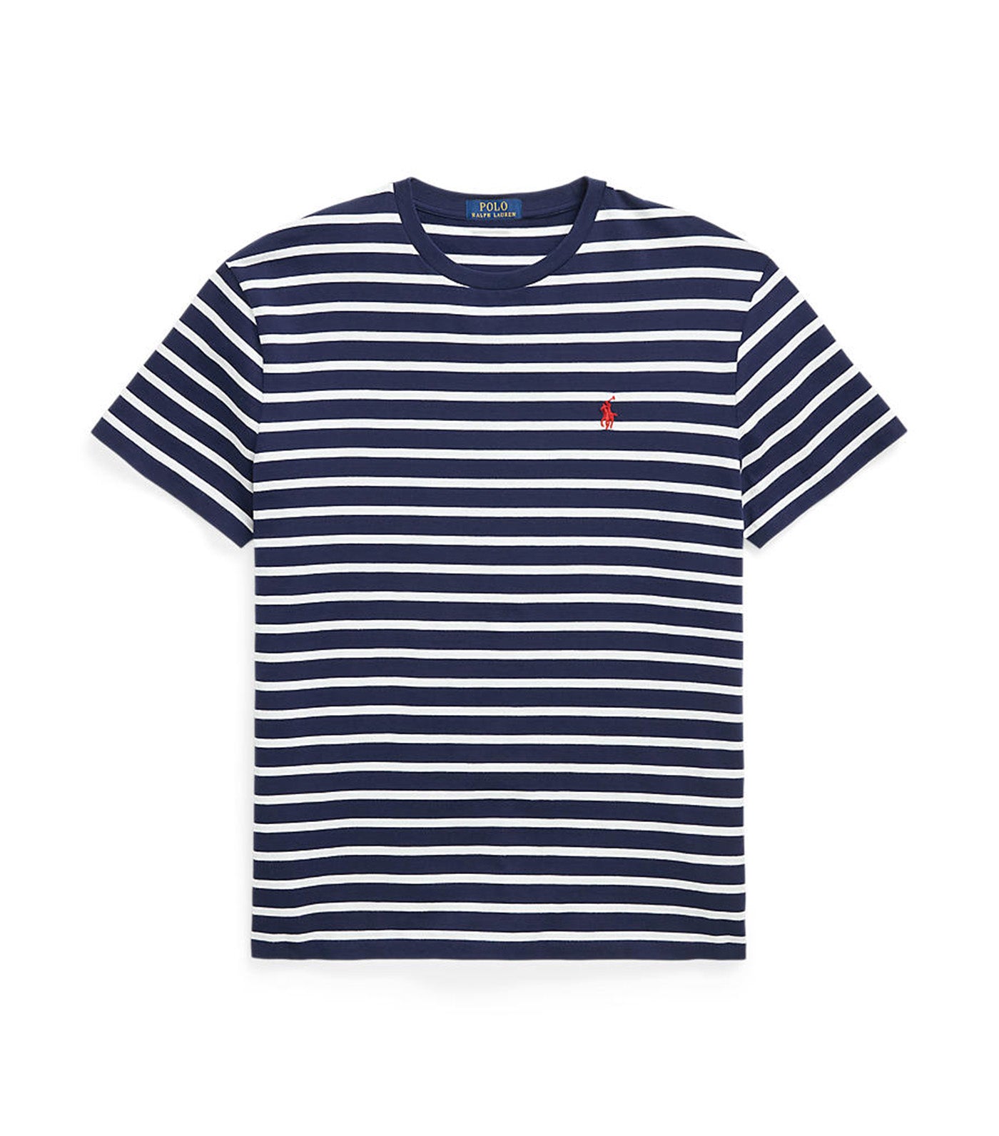 Men's Custom Slim Fit Striped Jersey T-Shirt Newport Navy/White