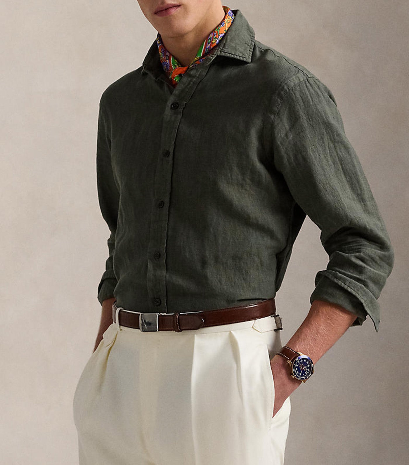 Men's Classic Fit Linen Shirt