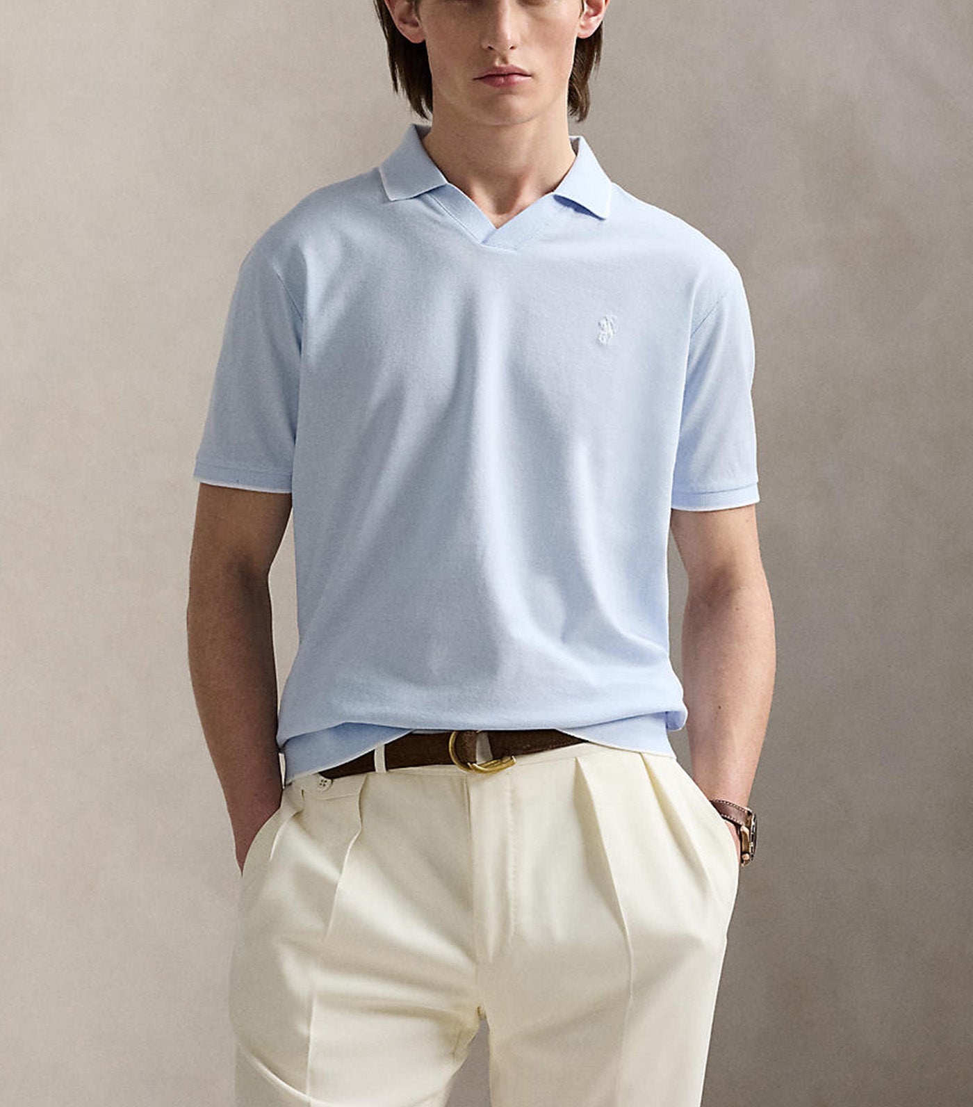 Men's Jacquard Mesh Polo Shirt