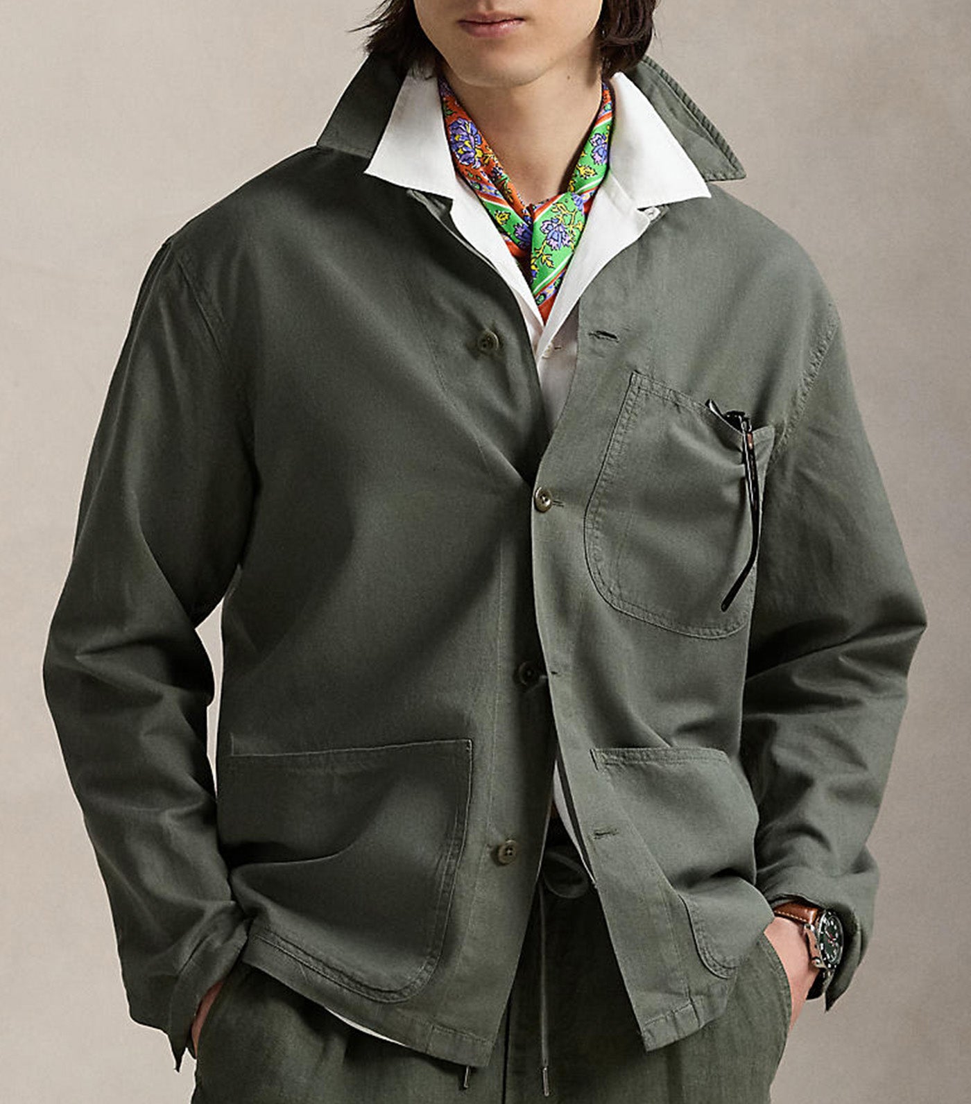 Men's Linen-Cotton Overshirt
