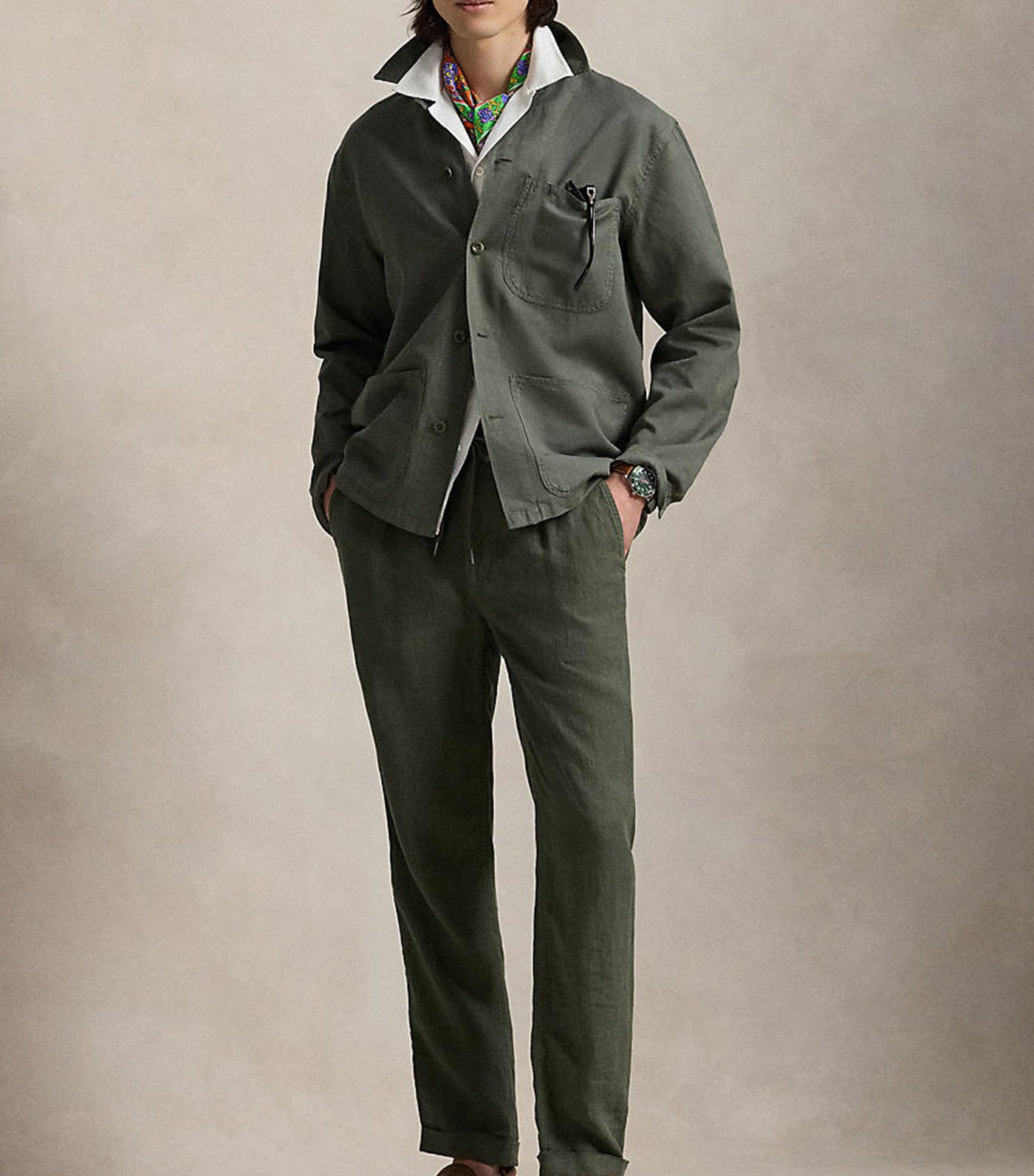 Men's Linen-Cotton Overshirt
