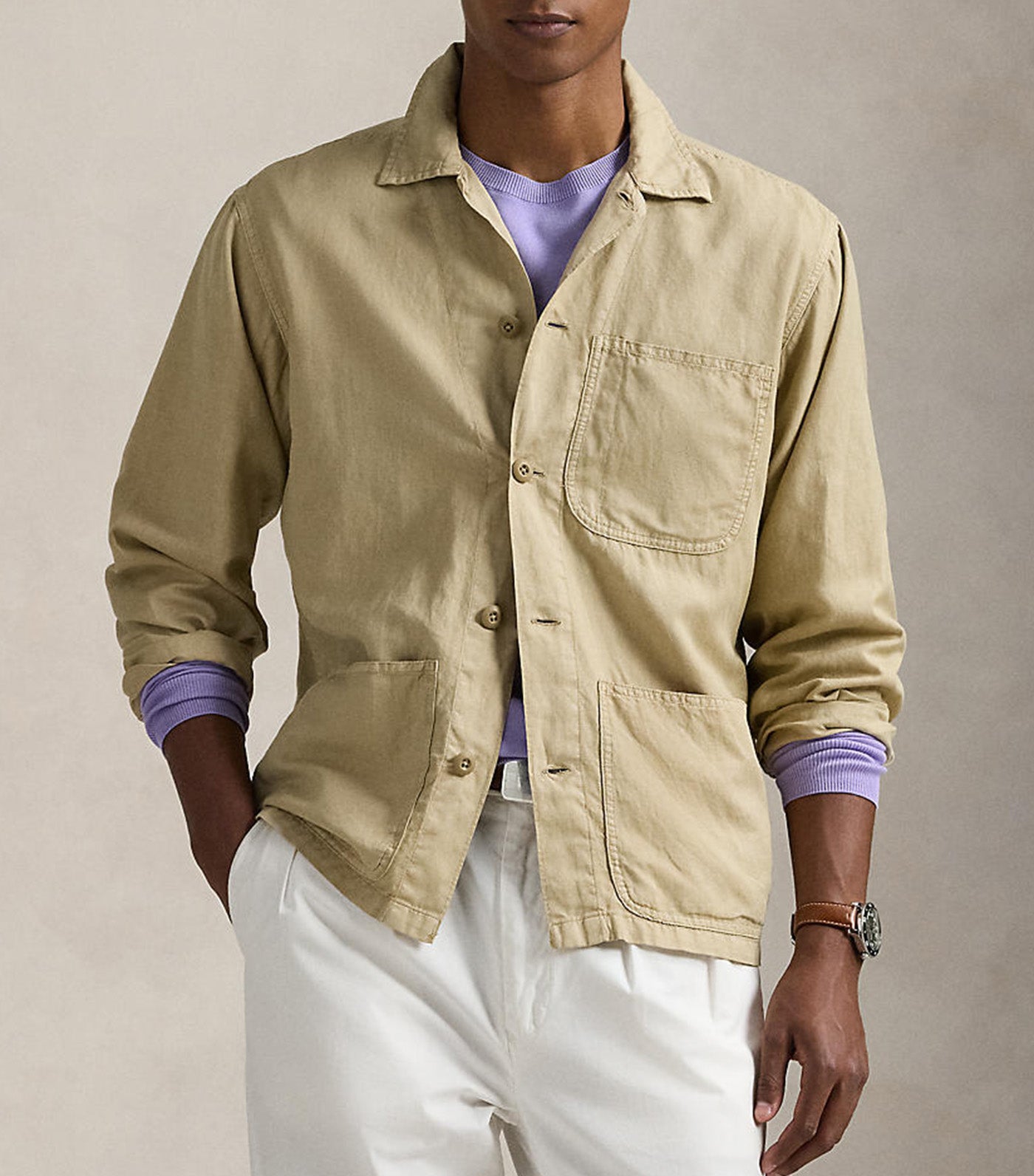 Men's Linen-Cotton Overshirt