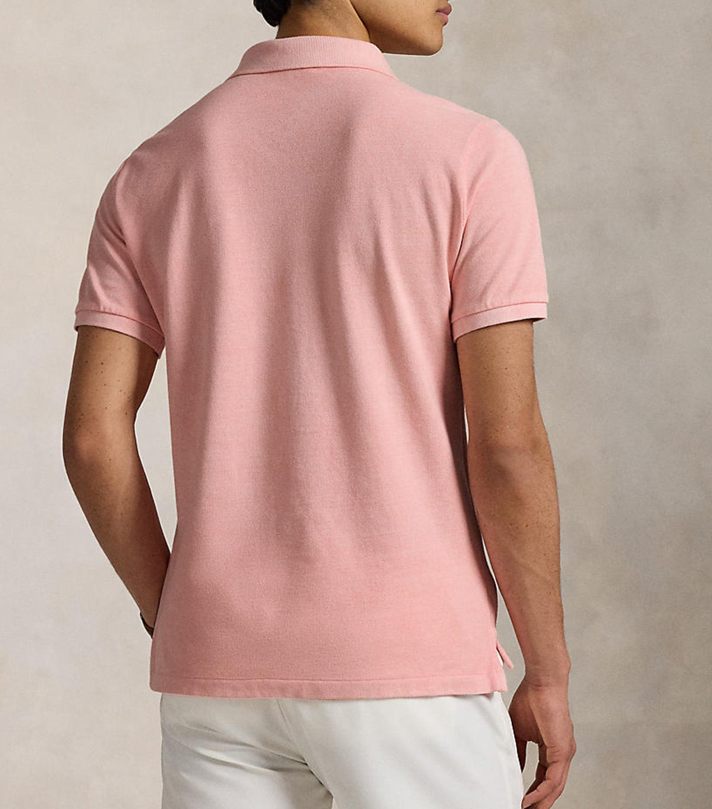 Men's Custom Slim Mineral-Dyed Mesh Polo Shirt Rose