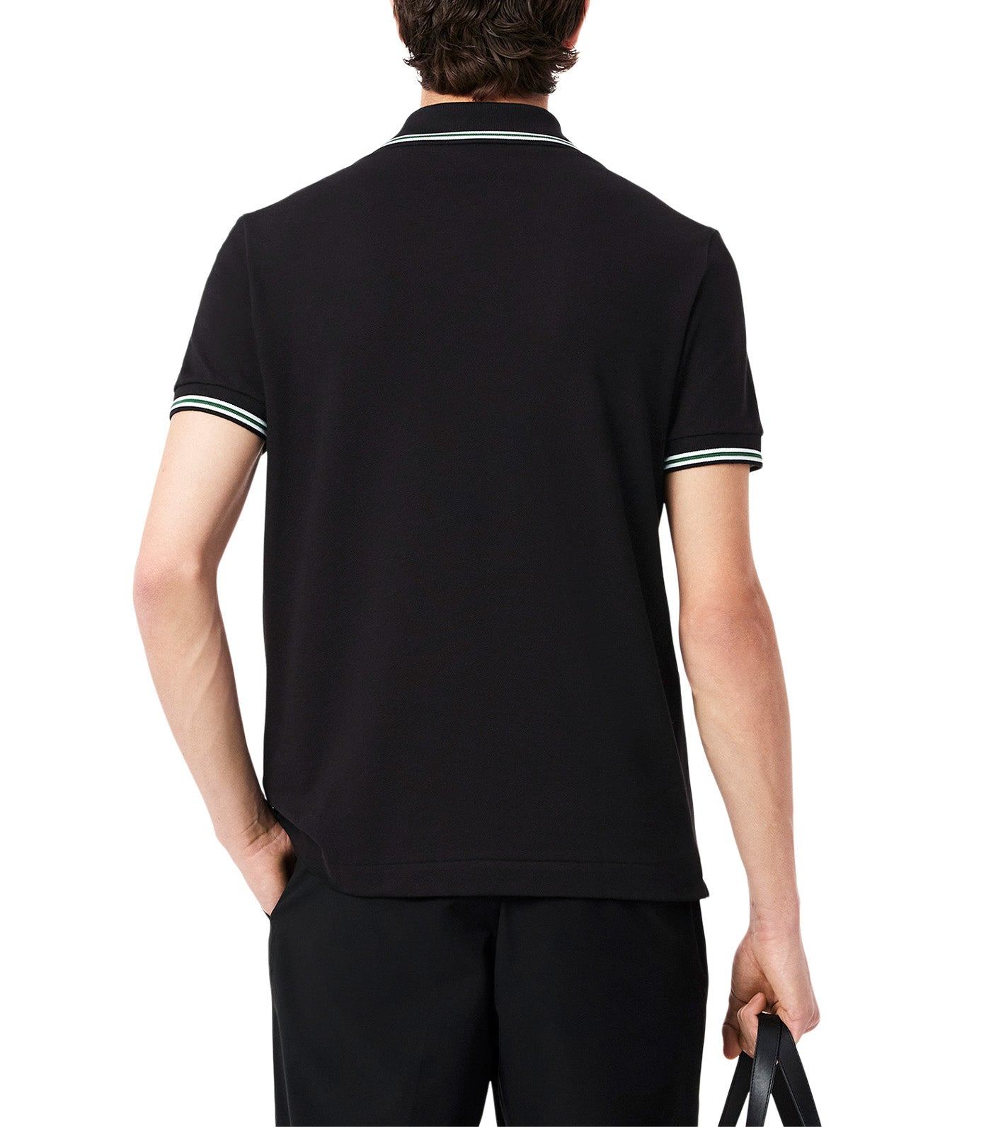 Men's Regular Fit Trim Accent L.12.12 Polo Black