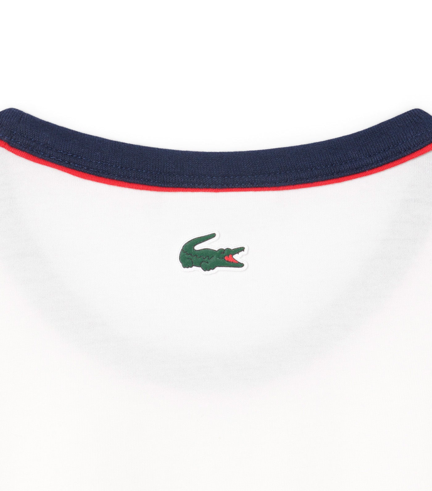 Lacoste Women's Ultra Dry Tennis Heritage Badge T-Shirt Flour/Navy Blue