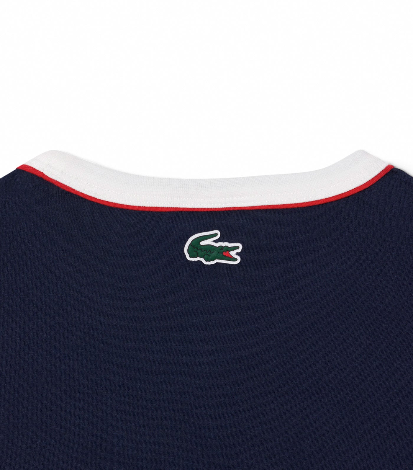 Lacoste Women's Ultra Dry Tennis Heritage Badge T-Shirt Navy Blue/Flour
