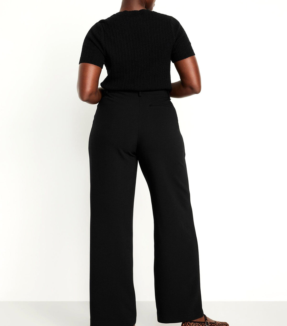 Extra High-Waisted Taylor Wide-Leg Trouser Pants Black