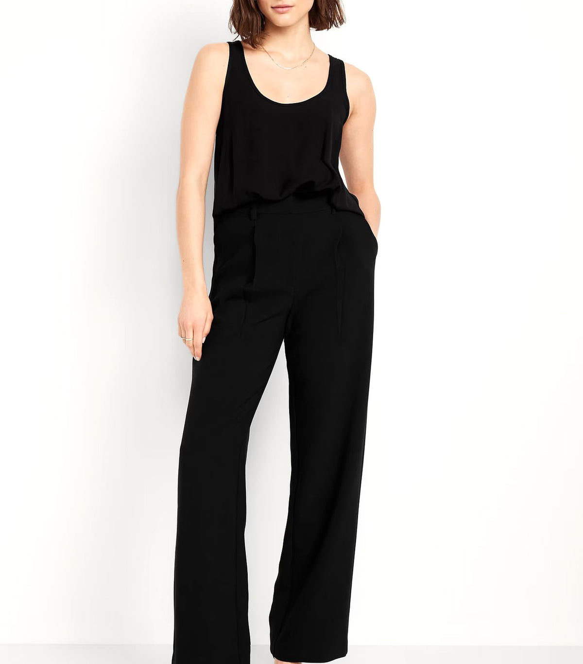Extra High-Waisted Taylor Wide-Leg Trouser Pants Black