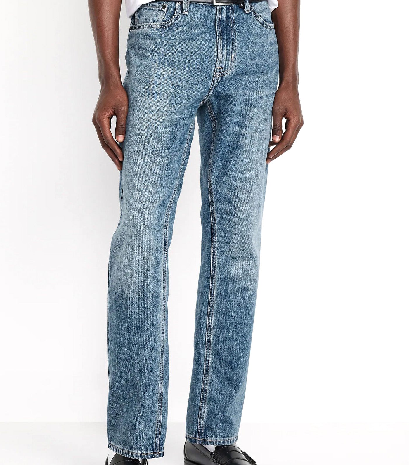 Old Navy Structured Straight Non-Stretch Jeans Medium Wash
