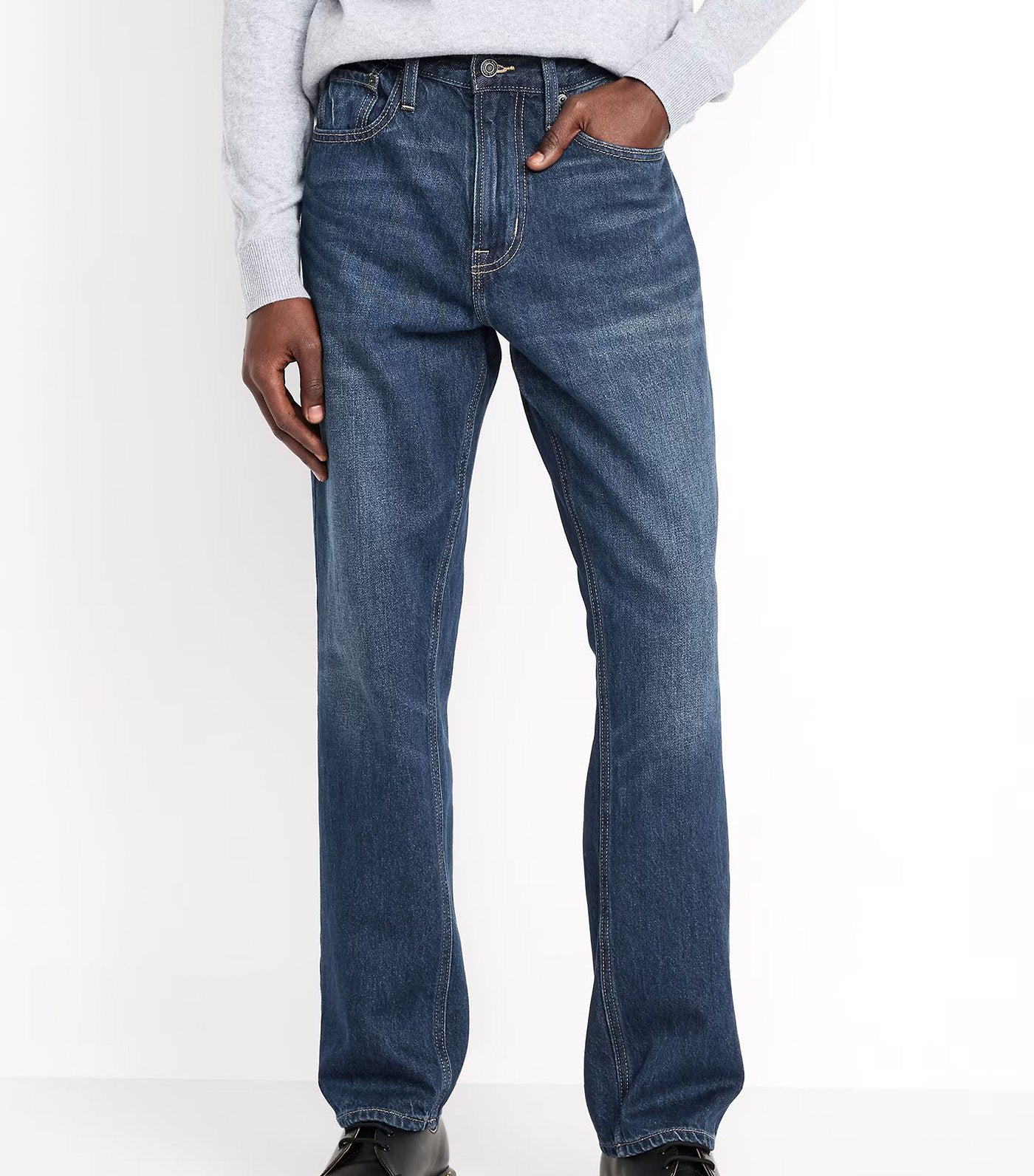 Old Navy Structured Straight Non-Stretch Jeans Dark Wash