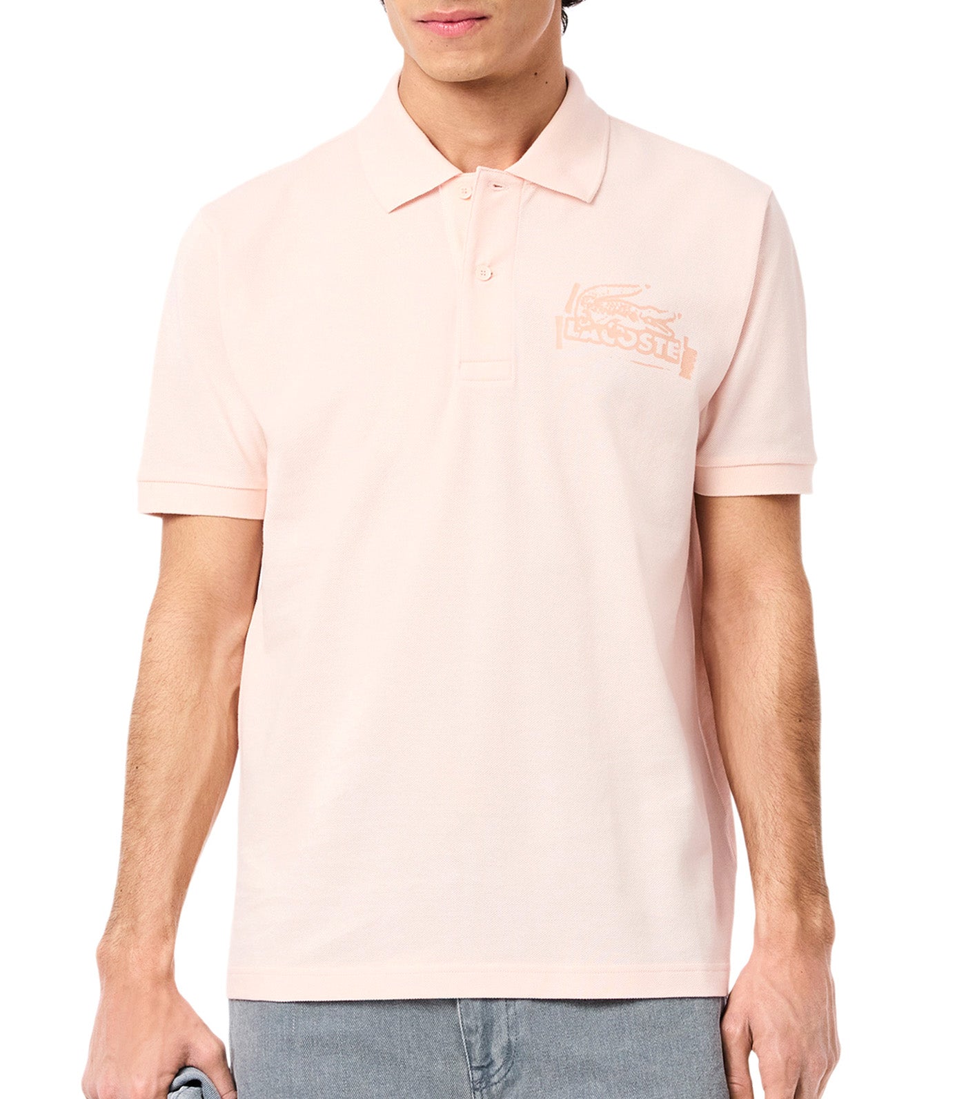 Men's Classic Fit Printed L.12.12 Polo Angora/Latte