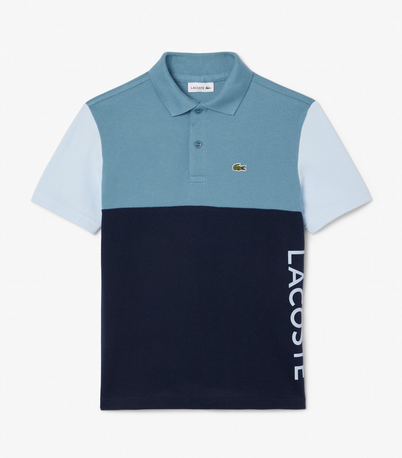 Color-Block Petit Piqué Polo Shirt Limestone/Rill/Navy Blue