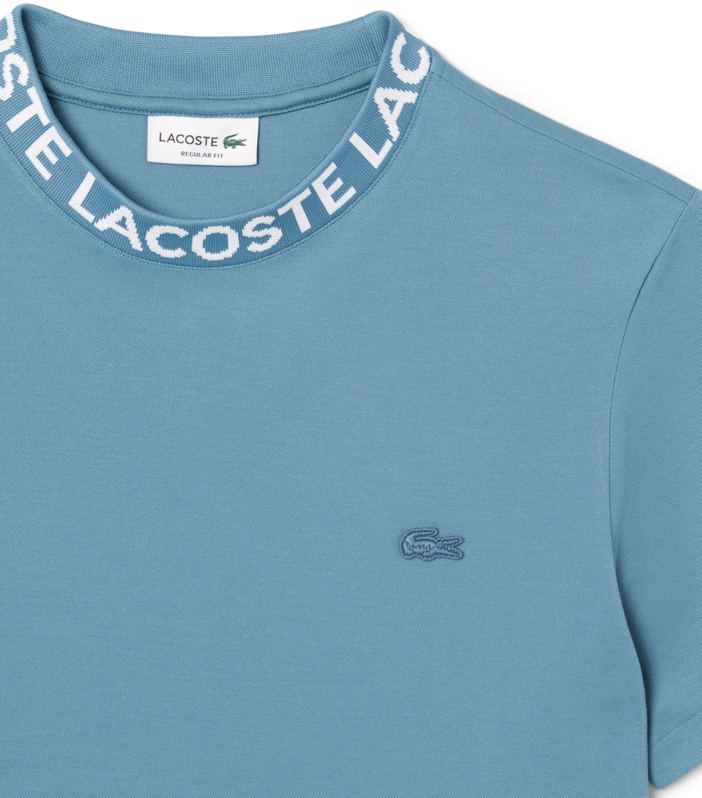 Regular Fit Jacquard Neck Stretch T-Shirt