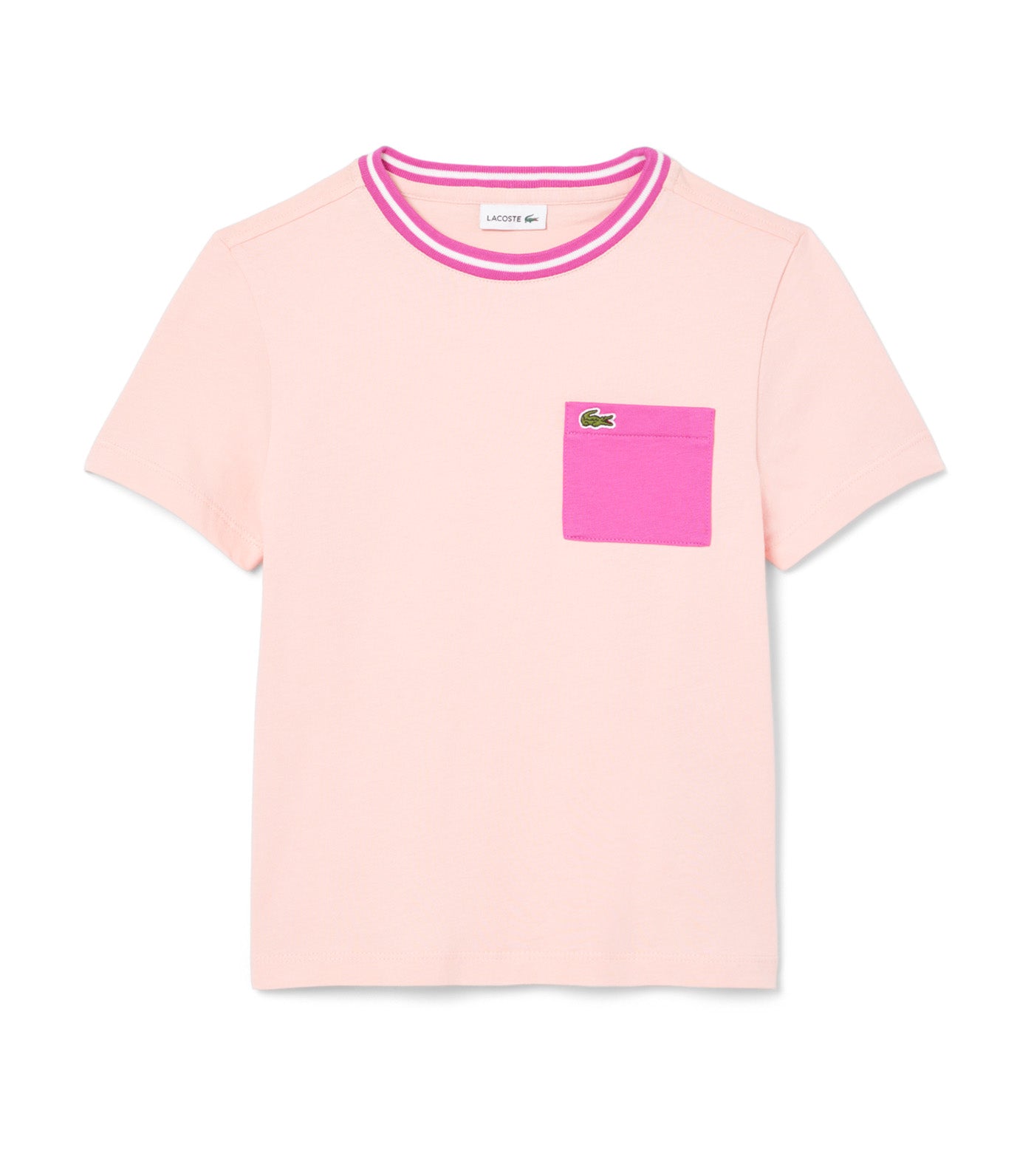 Contrast Print Cotton T-Shirt Waterlily/White/Malva