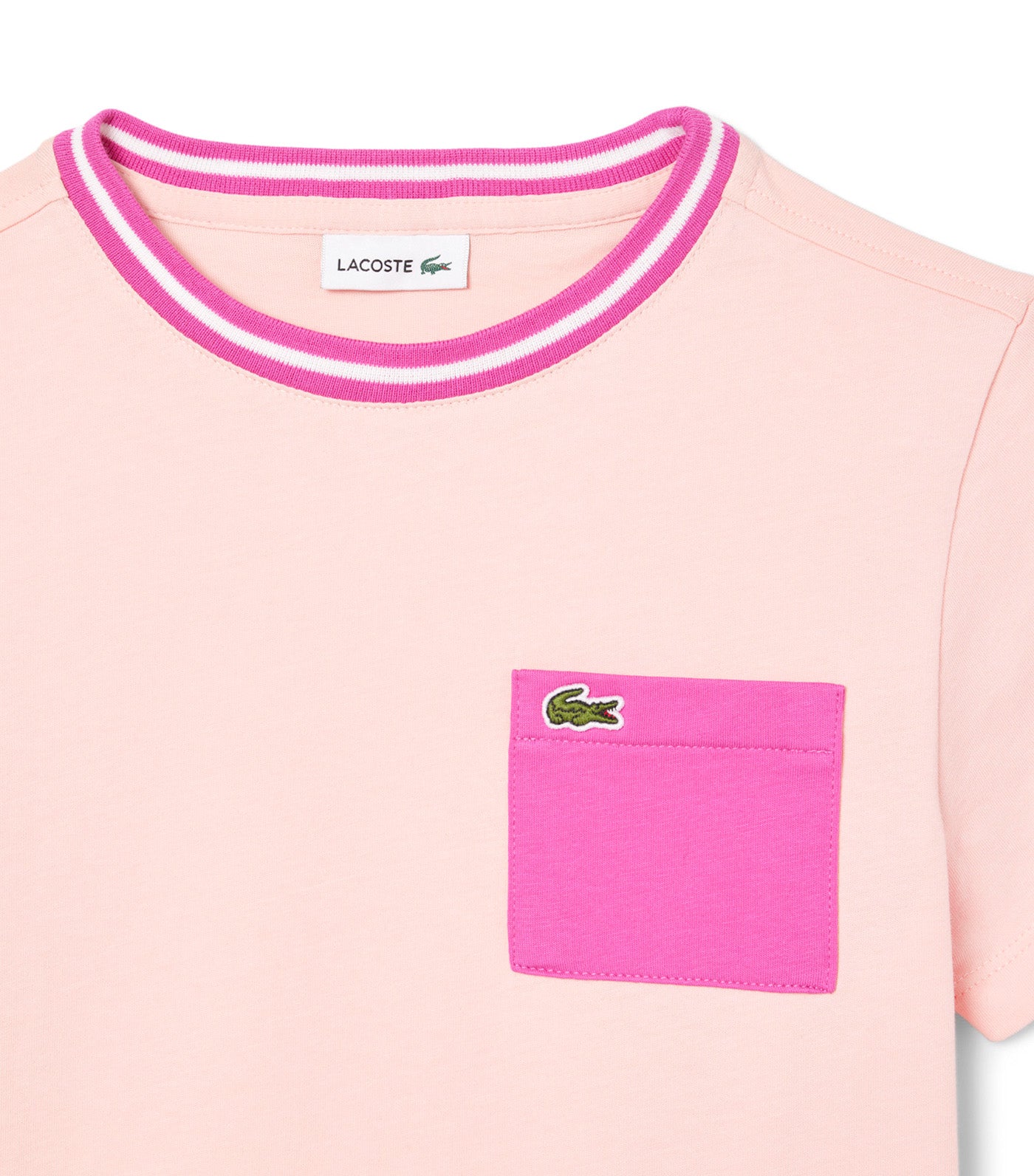 Contrast Print Cotton T-Shirt Waterlily/White/Malva