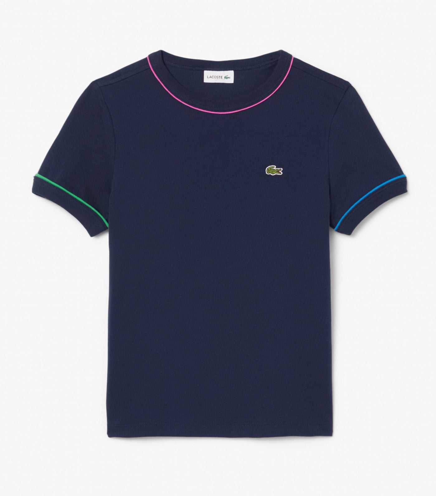 Contrast Trim Cotton T-Shirt