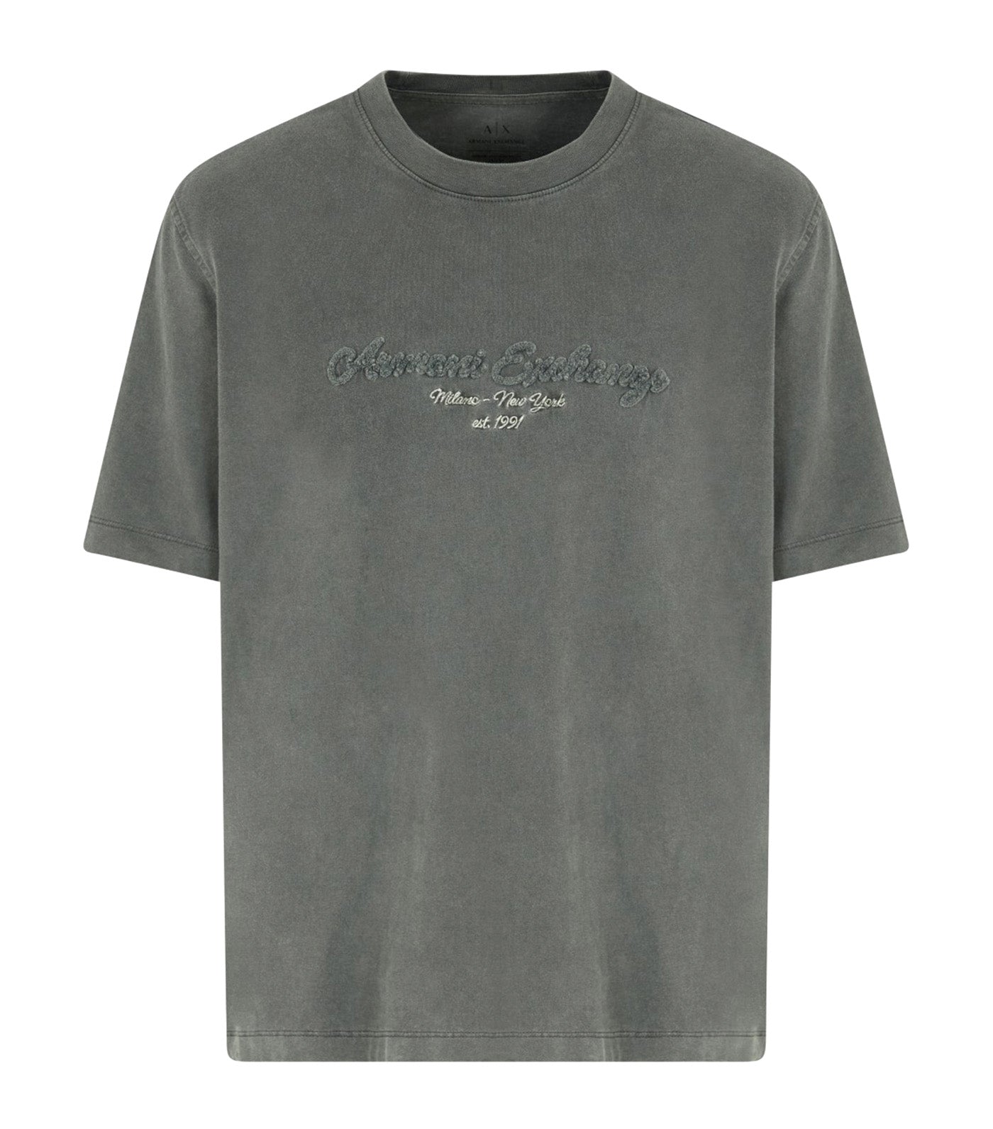 Armani Exchange Regular Fit T-Shirt in Used Cotton Black Ink 