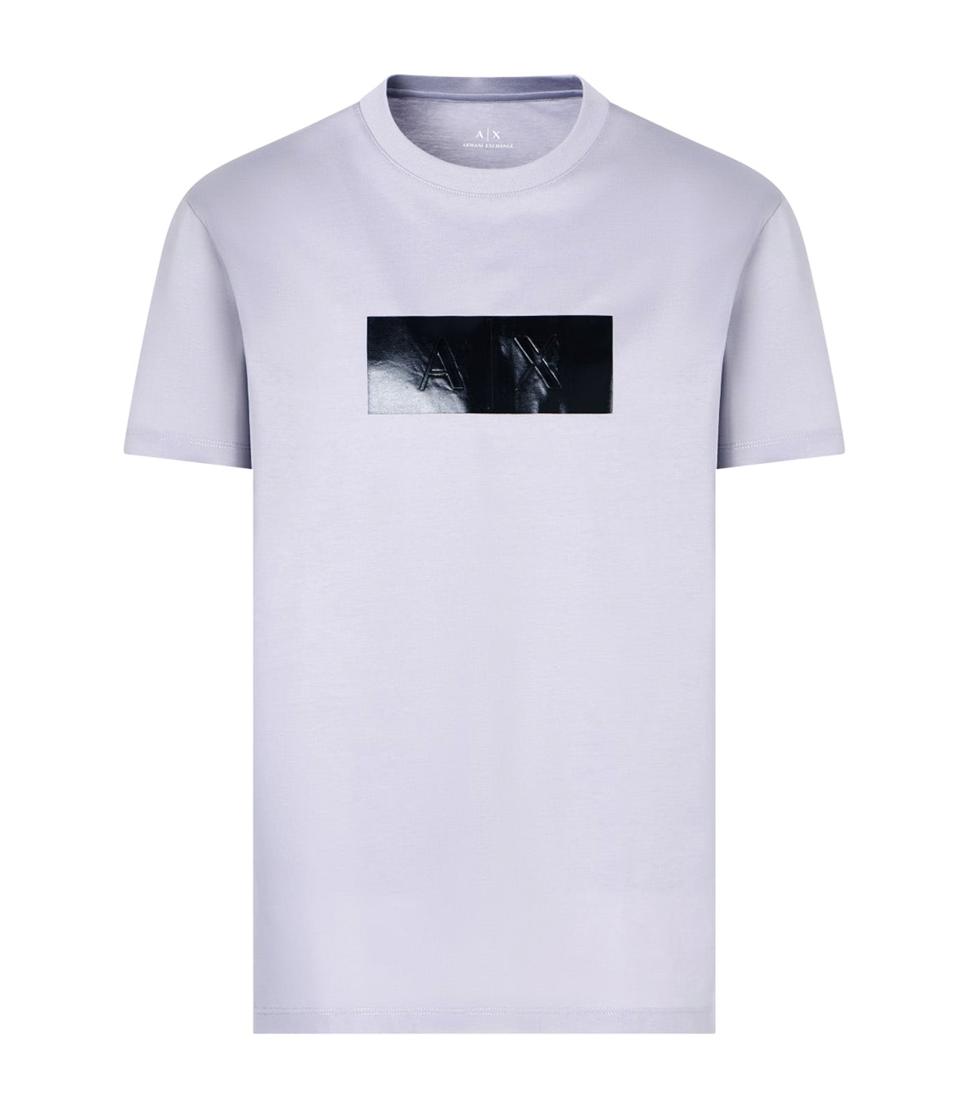 Armani Exchange Regular Fit T-Shirt with Vinyl Logo Print Lilac Gray