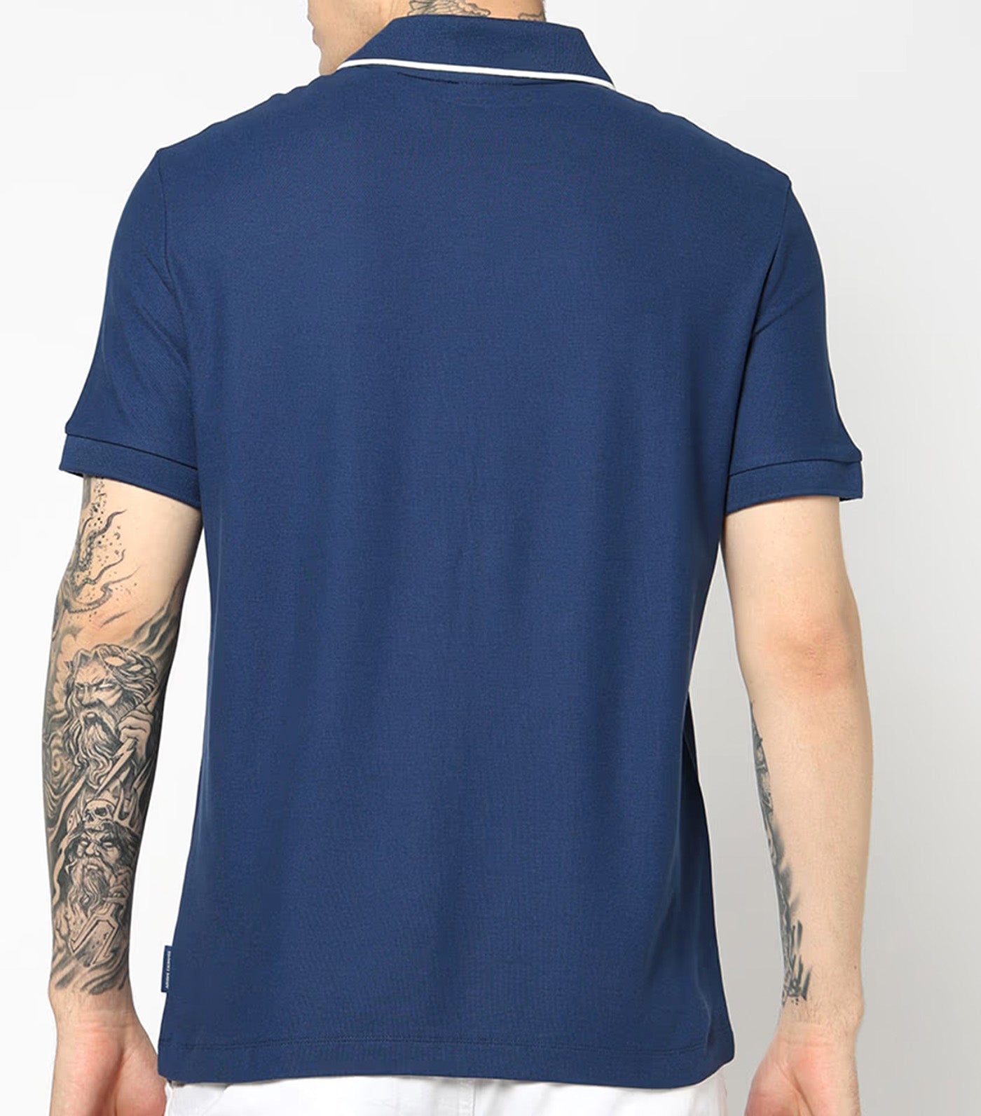 Polo Shirt with Contrasting Profiles Estate Blue