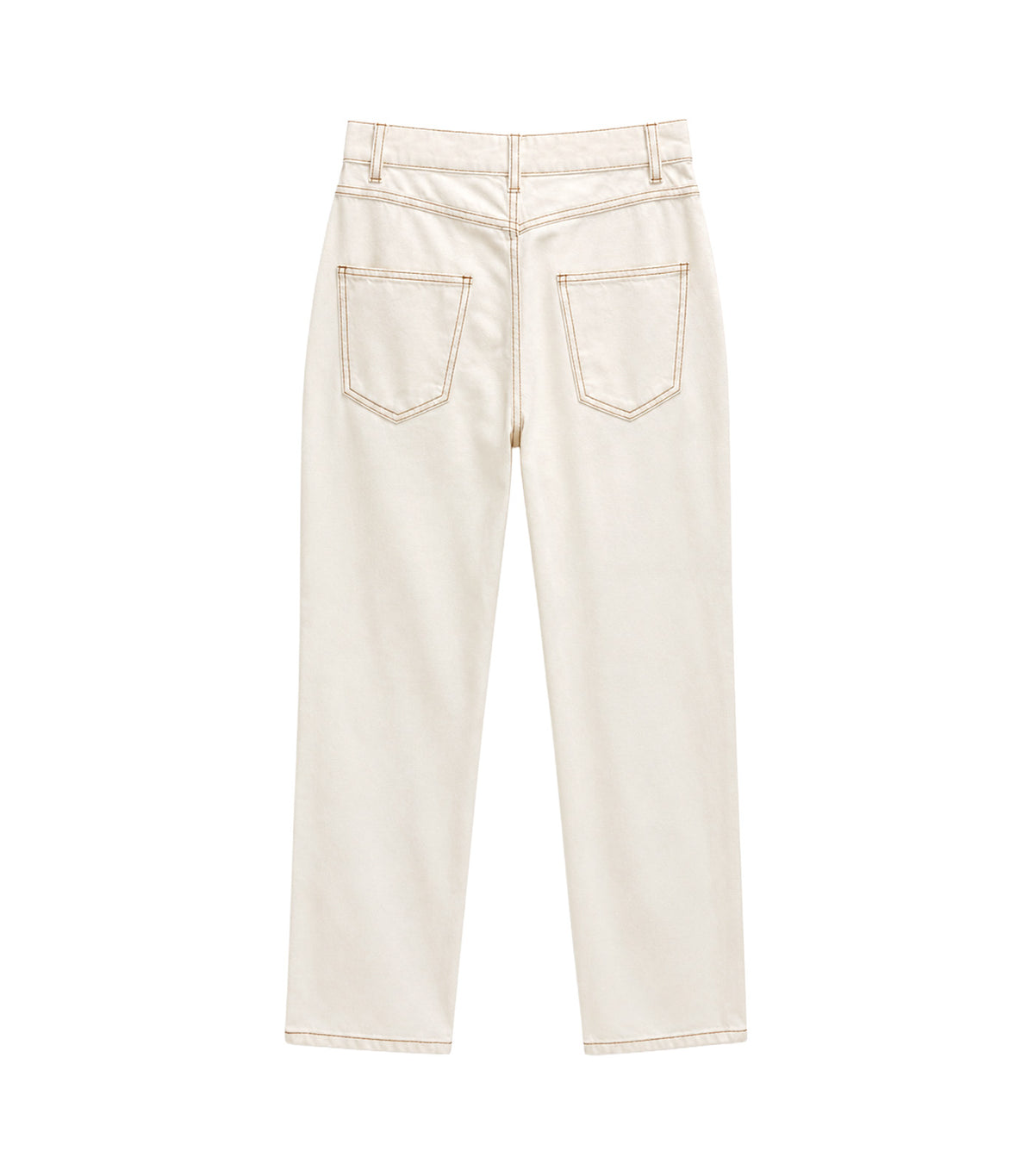 Contrast Stitch Denim Pant Ecru