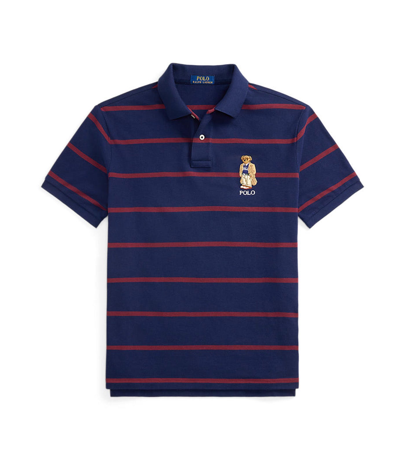 Custom Slim Fit Bear Mesh Polo Shirt Newport Navy Heritage