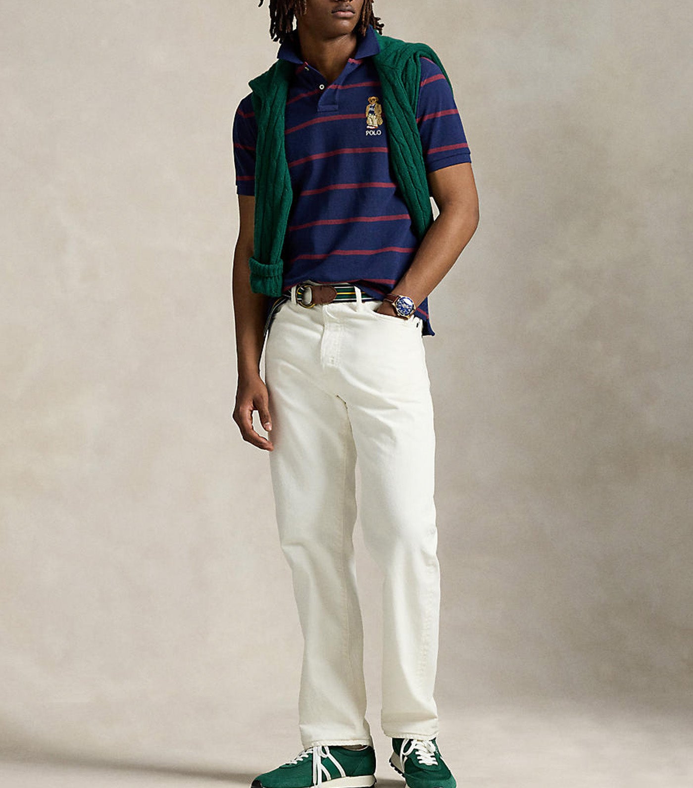 Custom Slim Fit Bear Mesh Polo Shirt Newport Navy Heritage