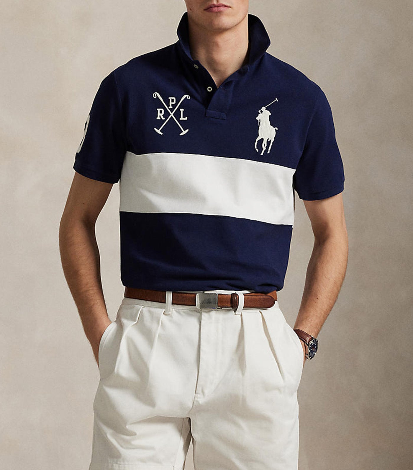 Custom Slim Fit Big Pony Mesh Polo Shirt