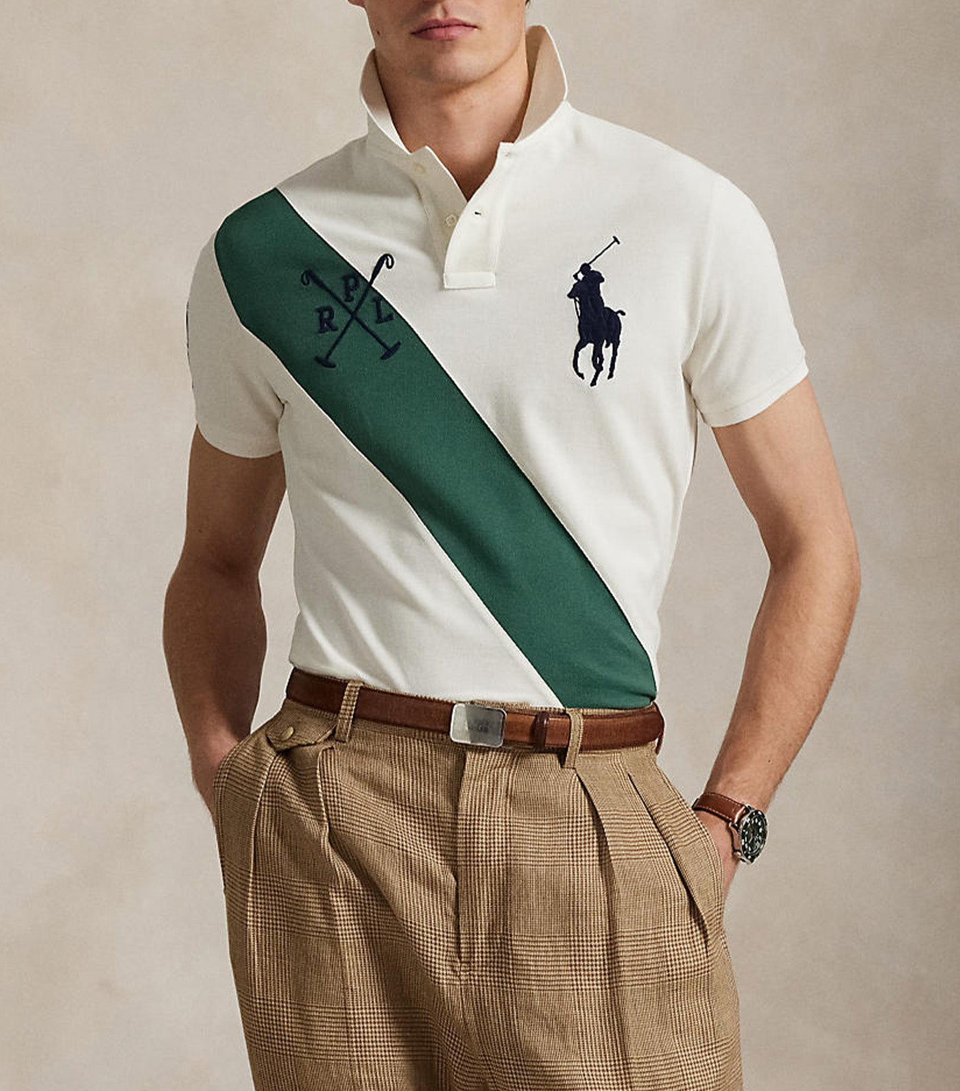 Custom Slim Fit Big Pony Mesh Polo Shirt