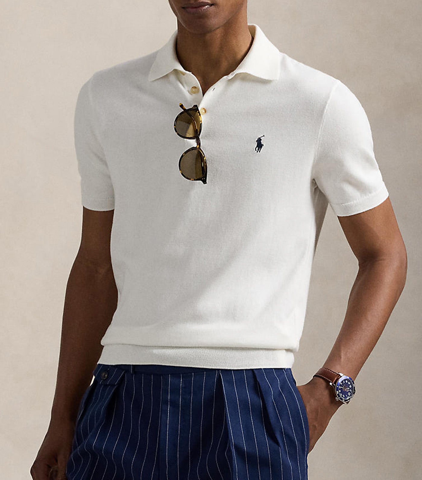 Cotton Polo-Collar Jumper